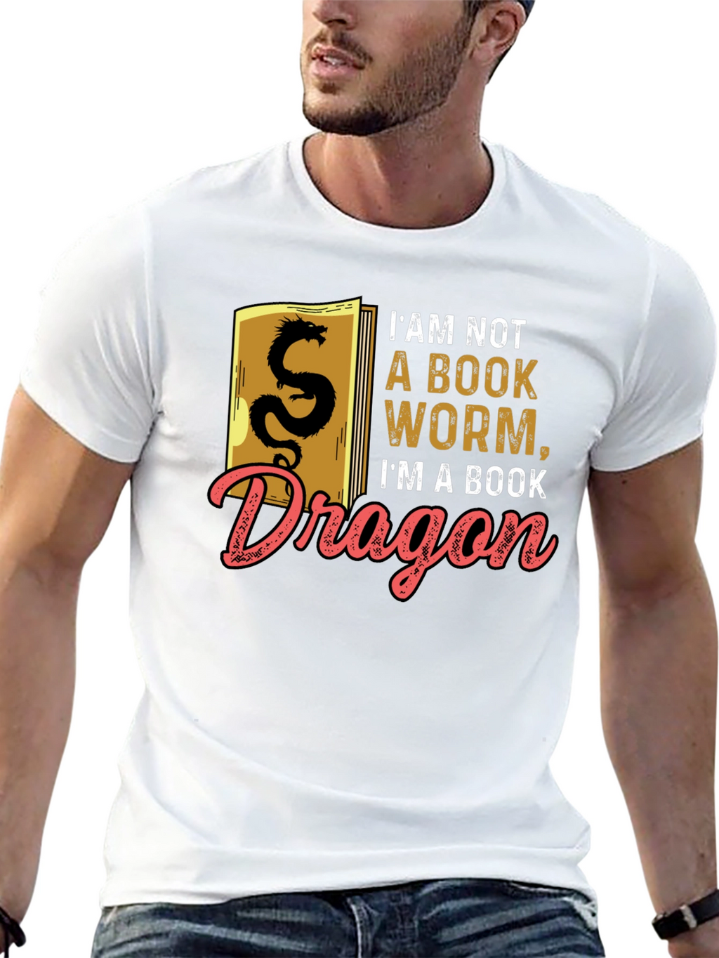 Book Dragon Graphic Tee - Literary Humor T-Shirt