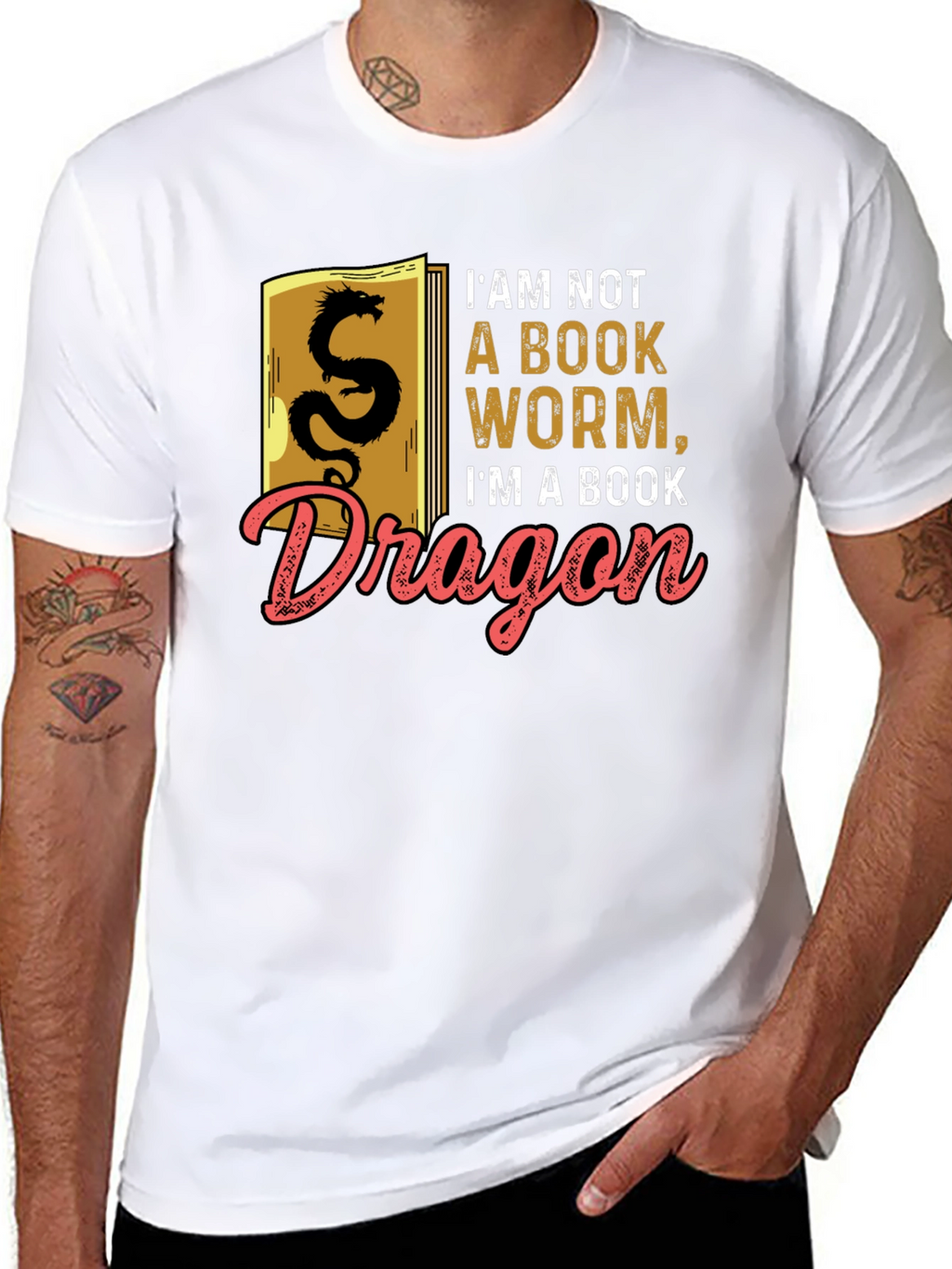 Book Dragon Graphic Tee - Literary Humor T-Shirt