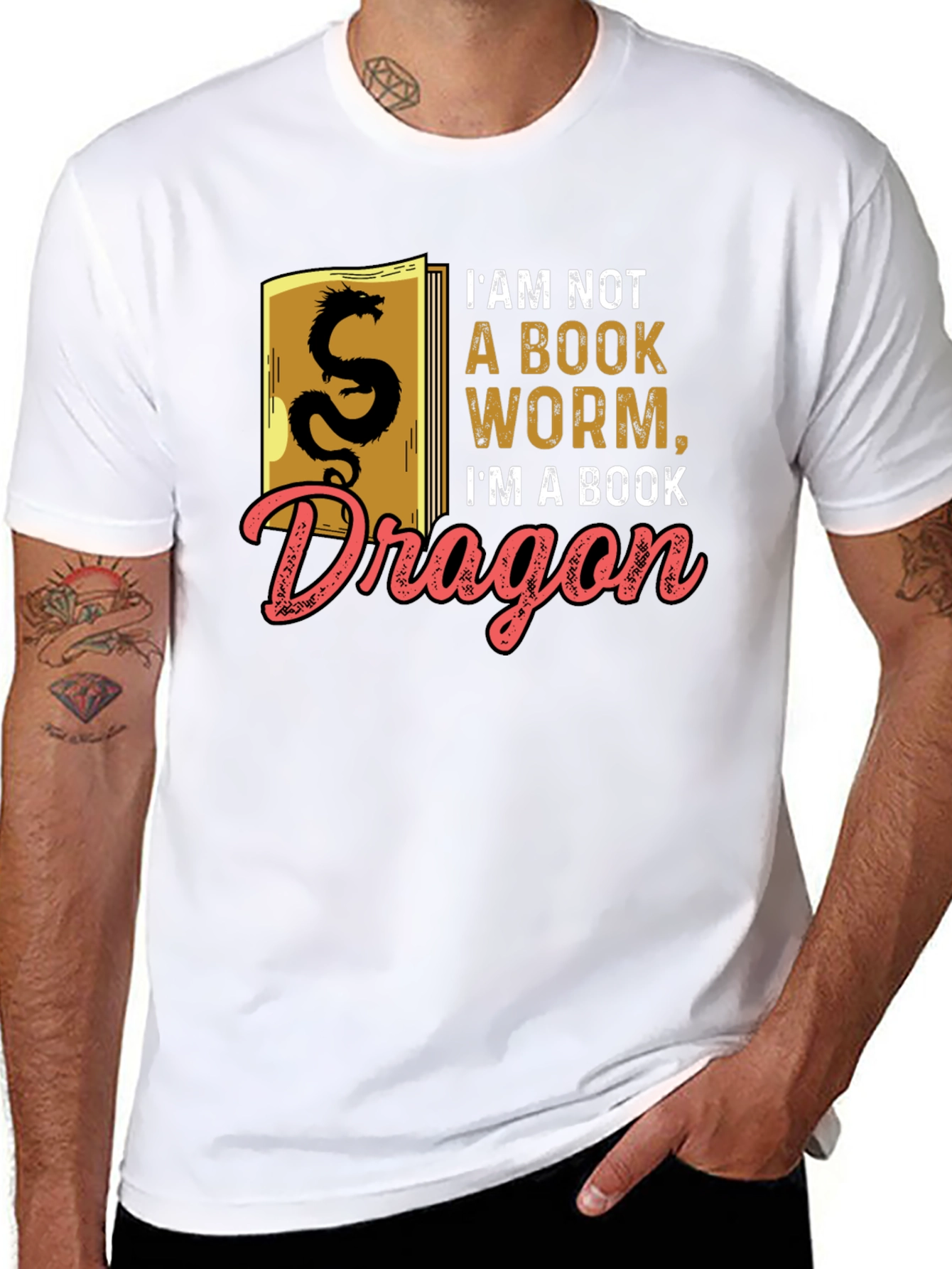 Book Dragon Graphic Tee - Literary Humor T-Shirt