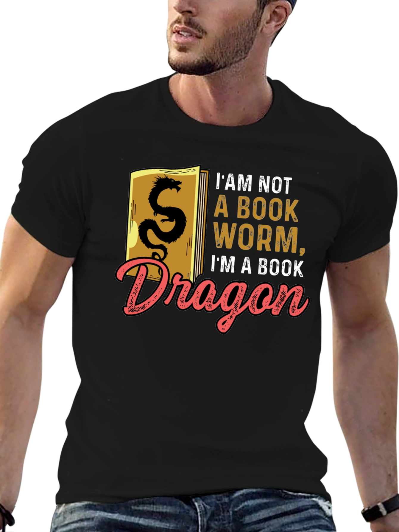 Book Dragon Graphic Tee - Literary Humor T-Shirt