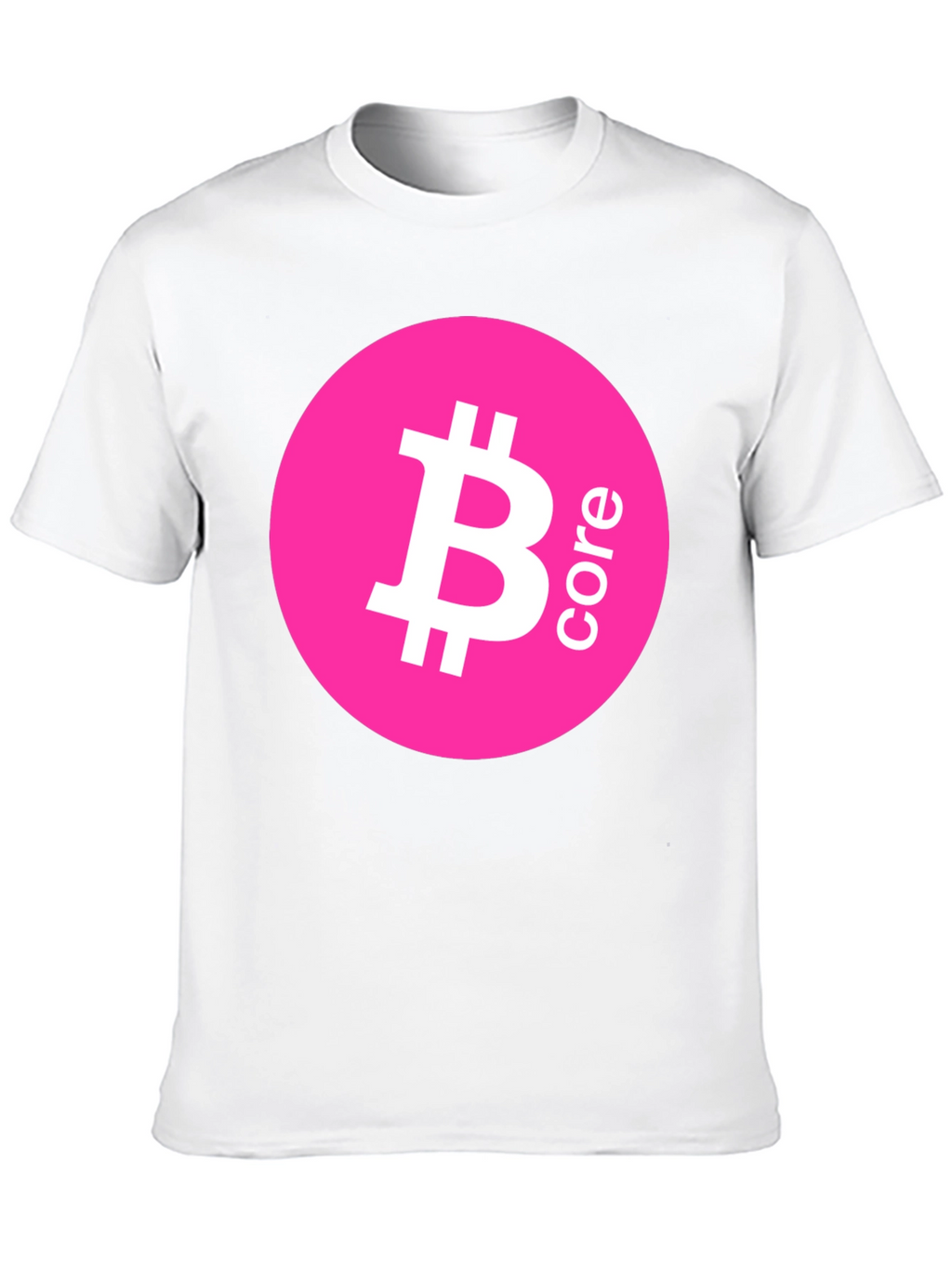 Bitcoin Core Pink Circle Black T-Shirt