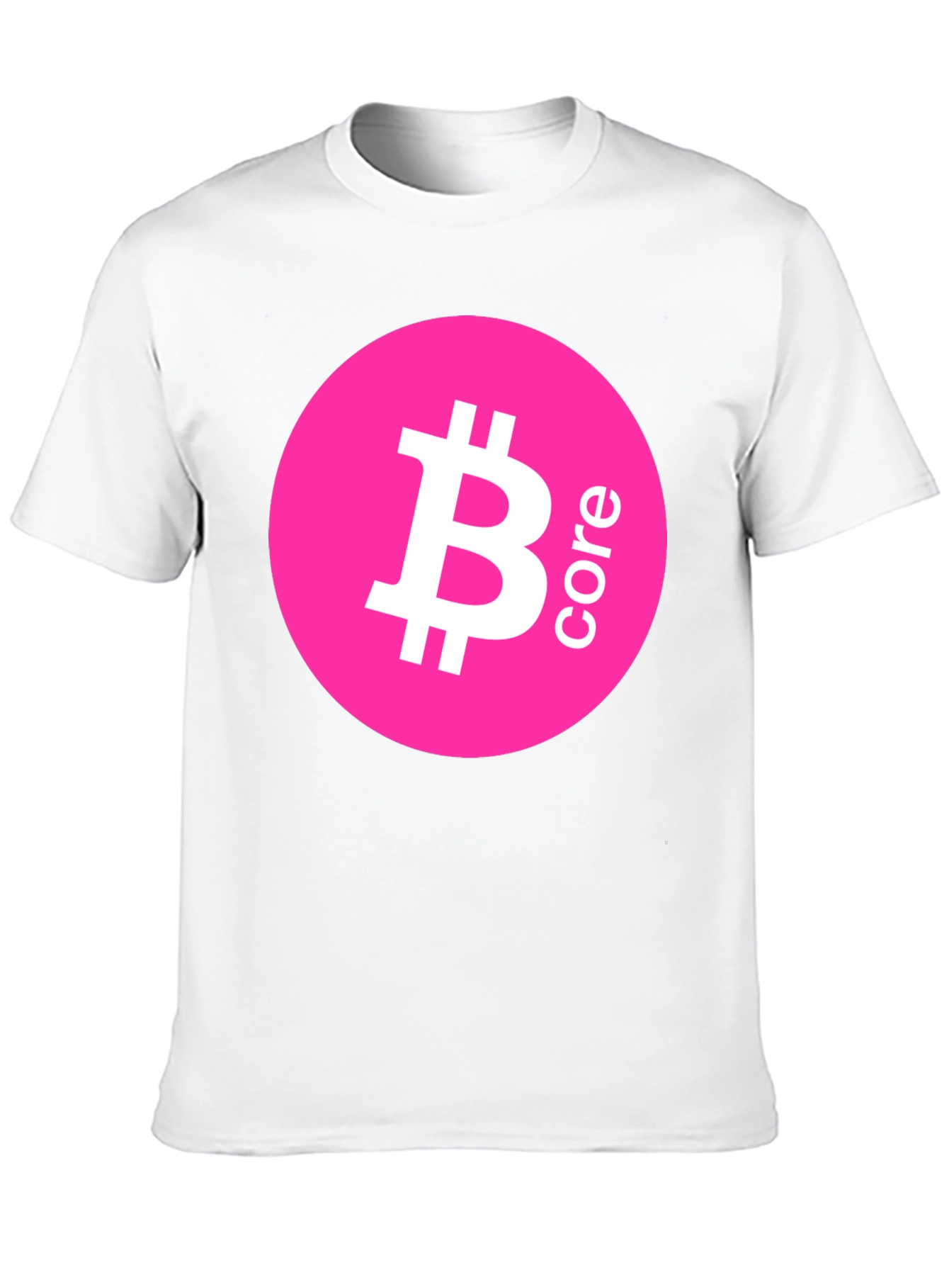 Bitcoin Core Pink Circle Black T-Shirt