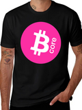 Bitcoin Core Pink Circle Black T-Shirt