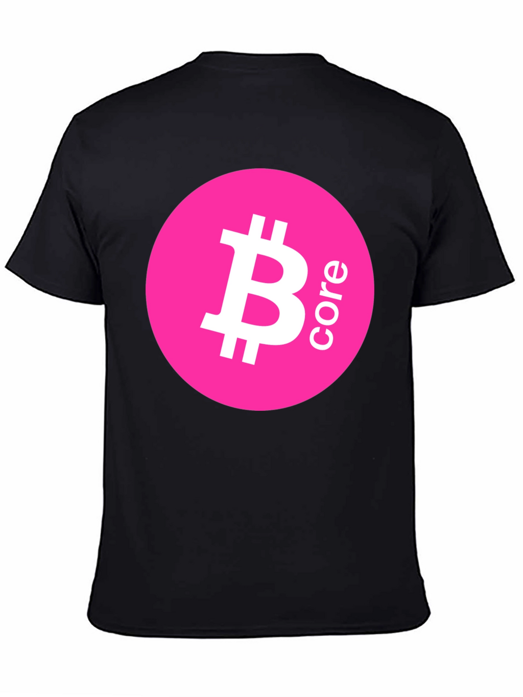 Bitcoin Core Pink Circle Black T-Shirt