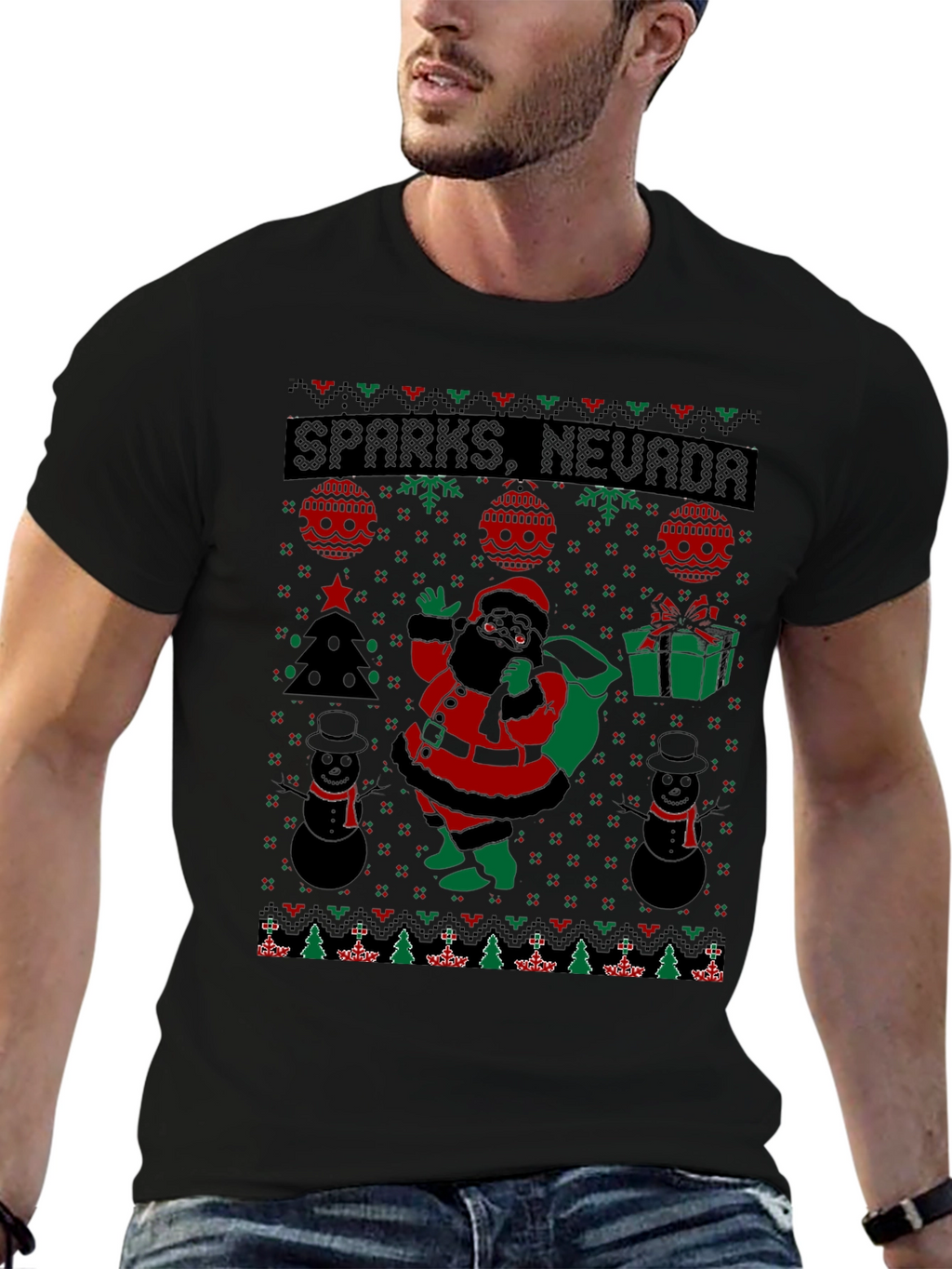 Sparks Nevada Santa Ugly Christmas T-Shirt