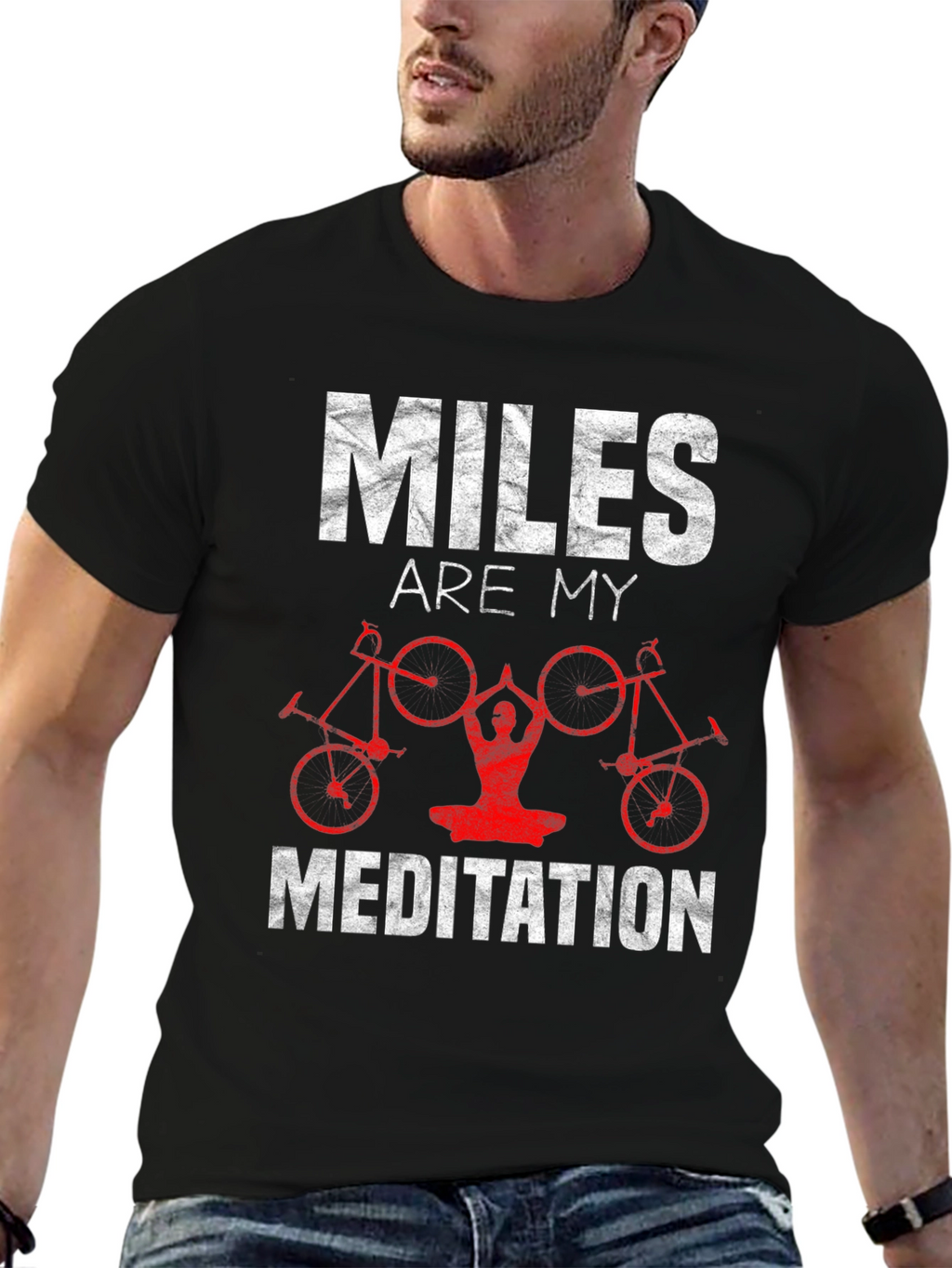 Miles Are My Meditation T-Shirt Cycling Yoga