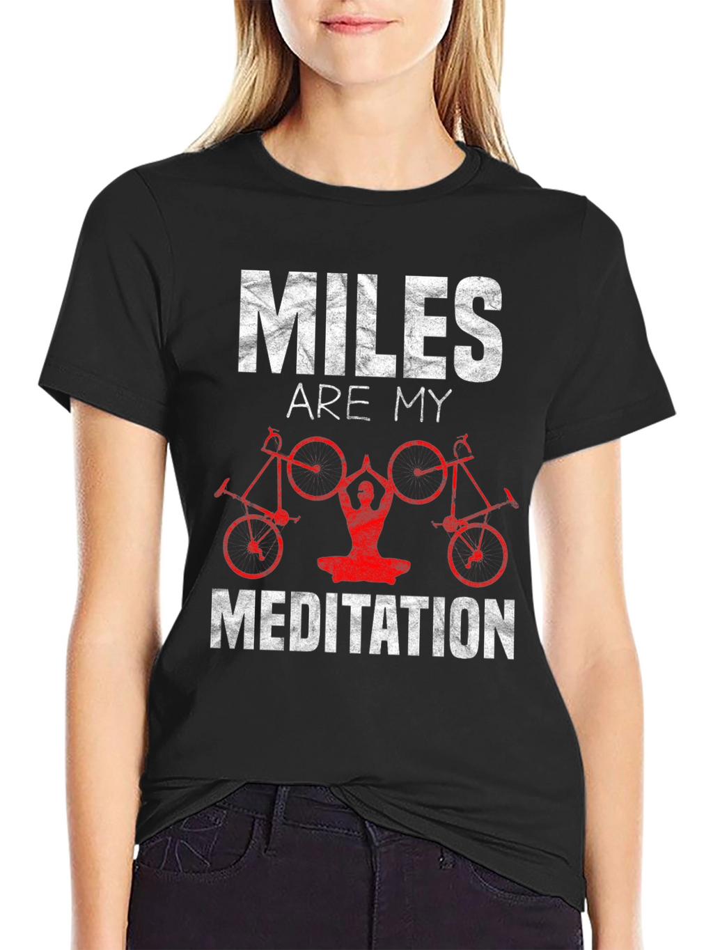 Miles Are My Meditation T-Shirt Cycling Yoga