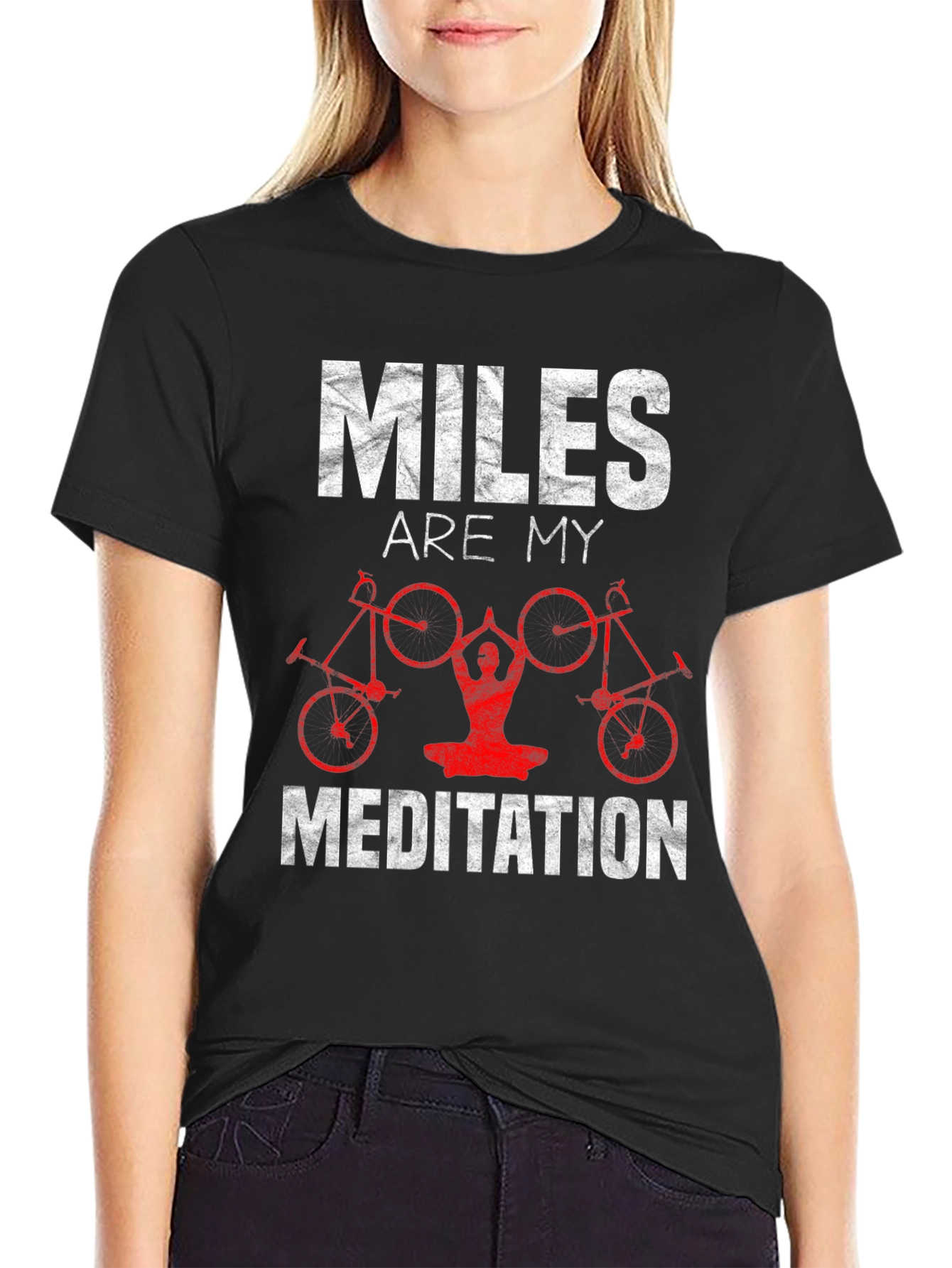 Miles Are My Meditation T-Shirt Cycling Yoga