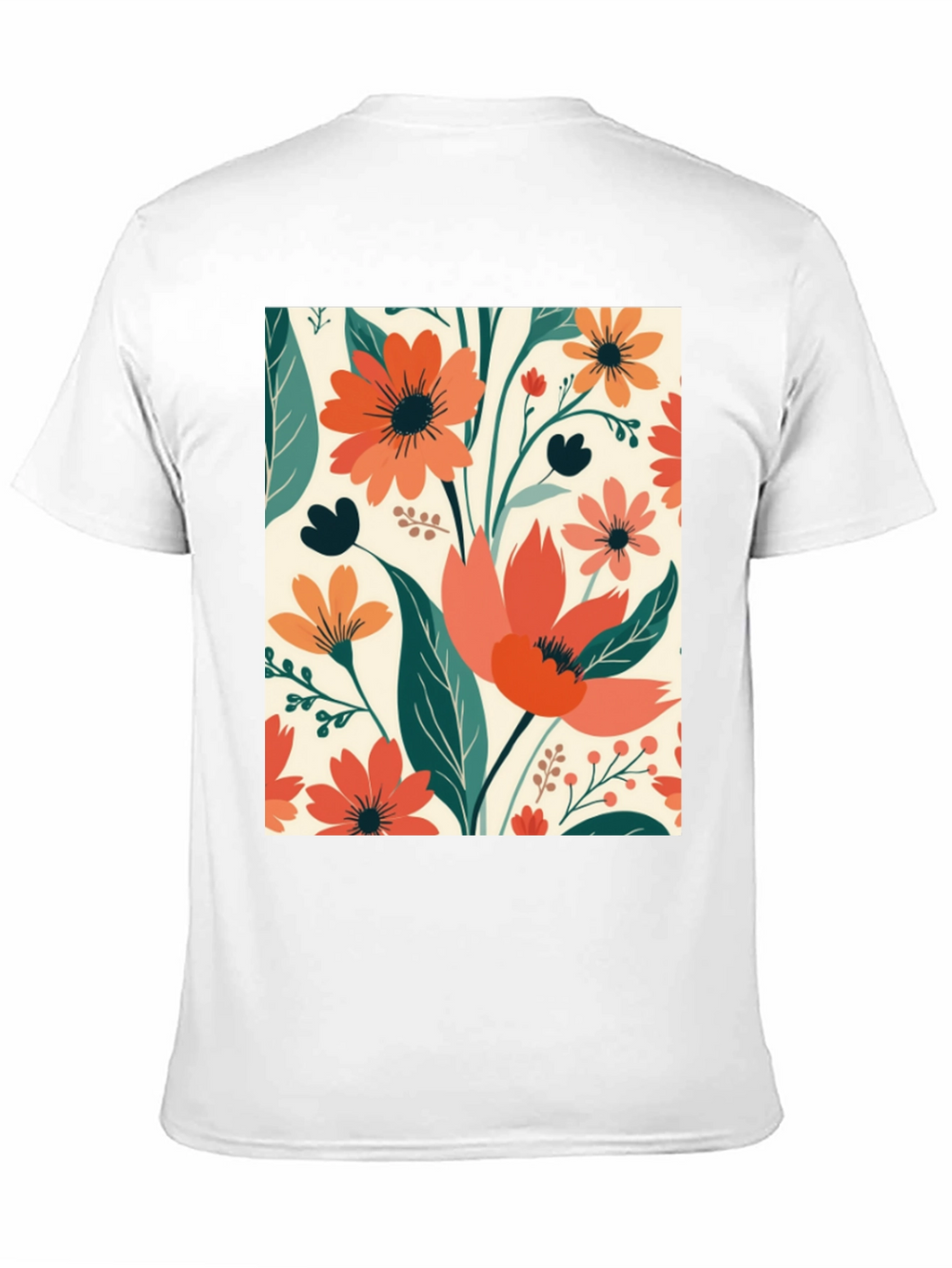 Floral Pattern Tee - Black