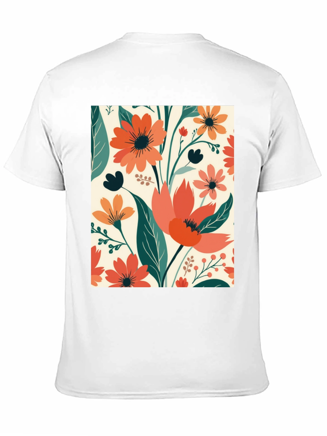 Floral Pattern Tee - Black