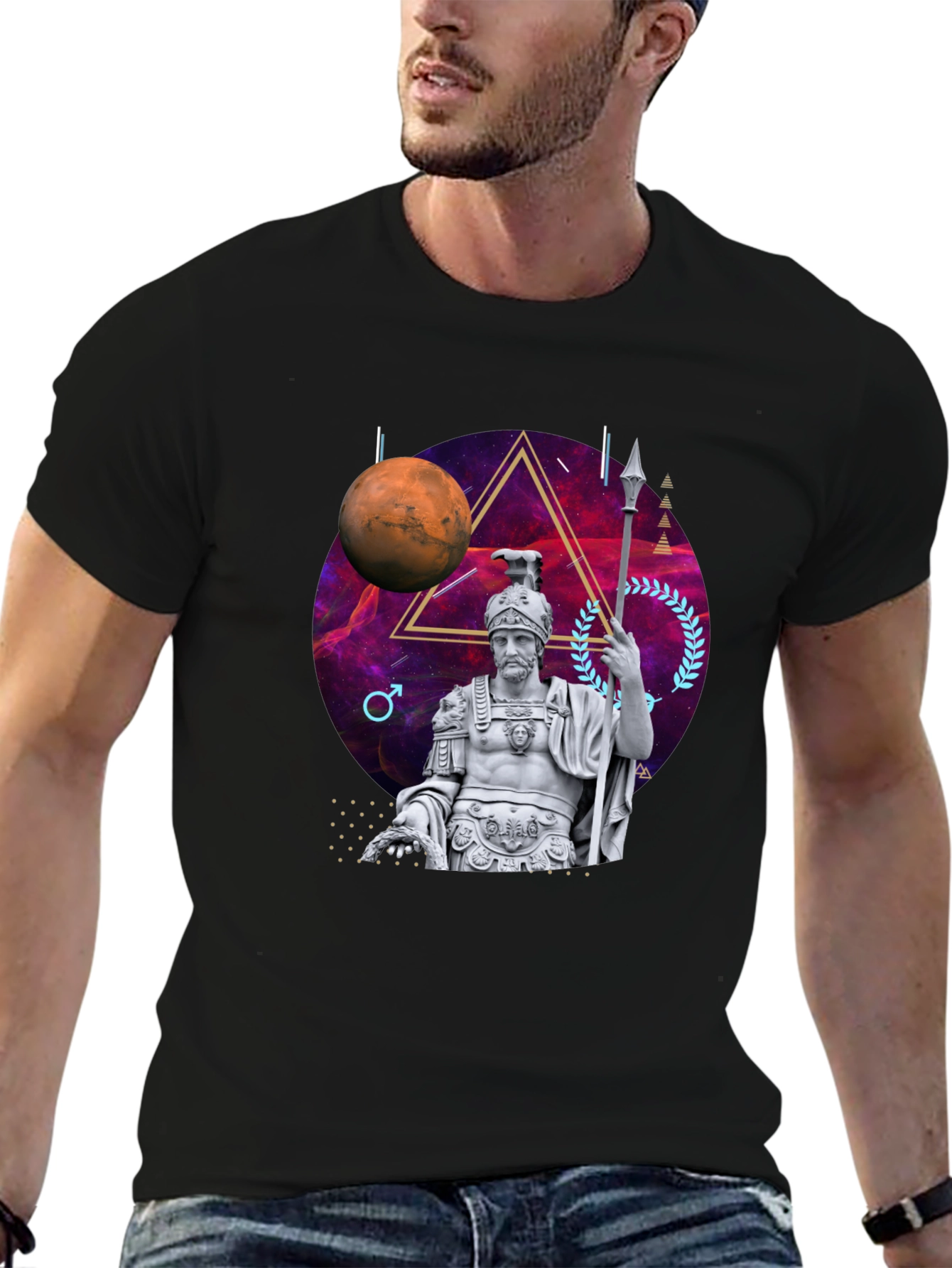 Mars Roman Statue Graphic T-Shirt