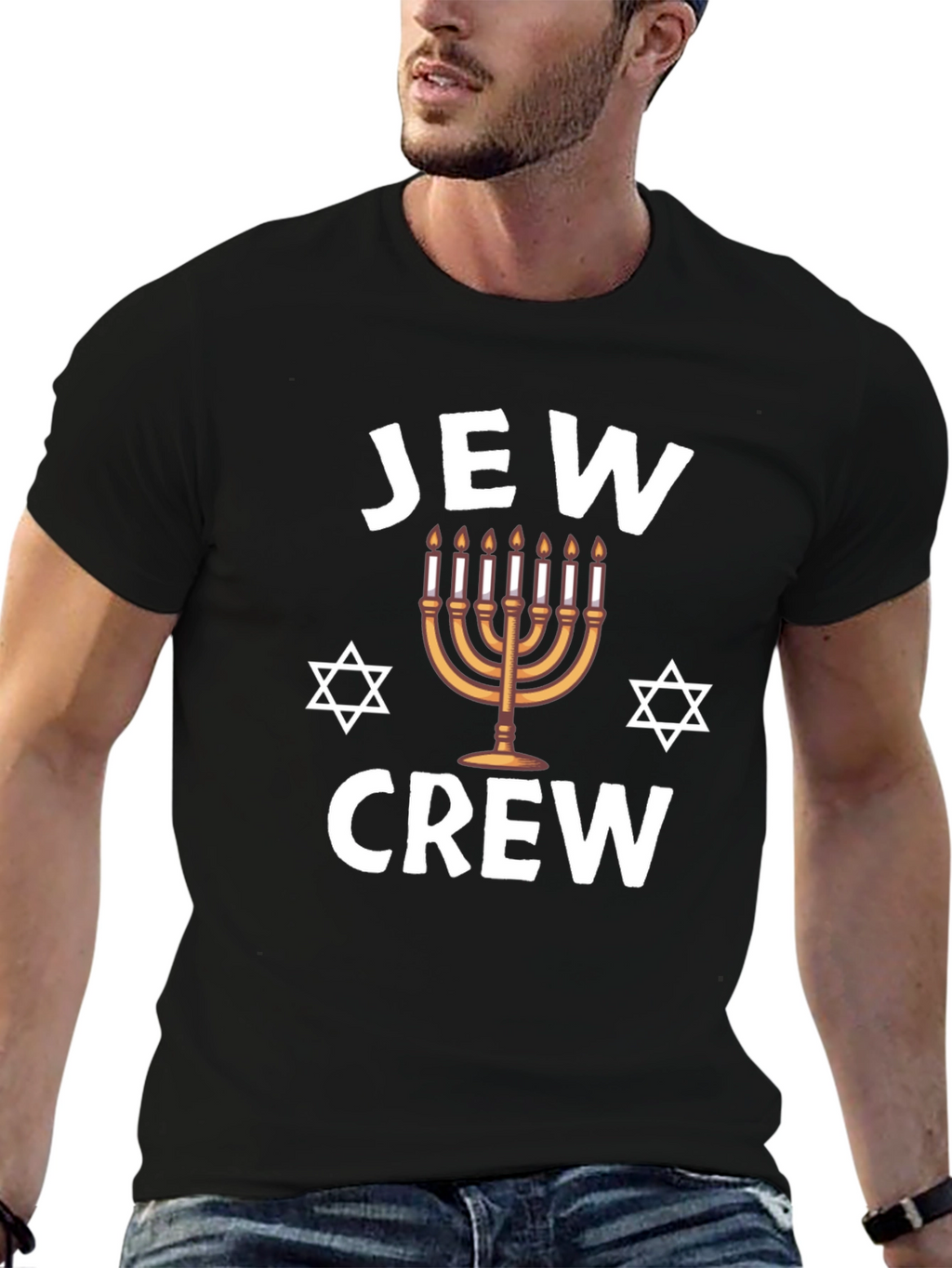 Jew Crew Hanukkah Menorah T-Shirt