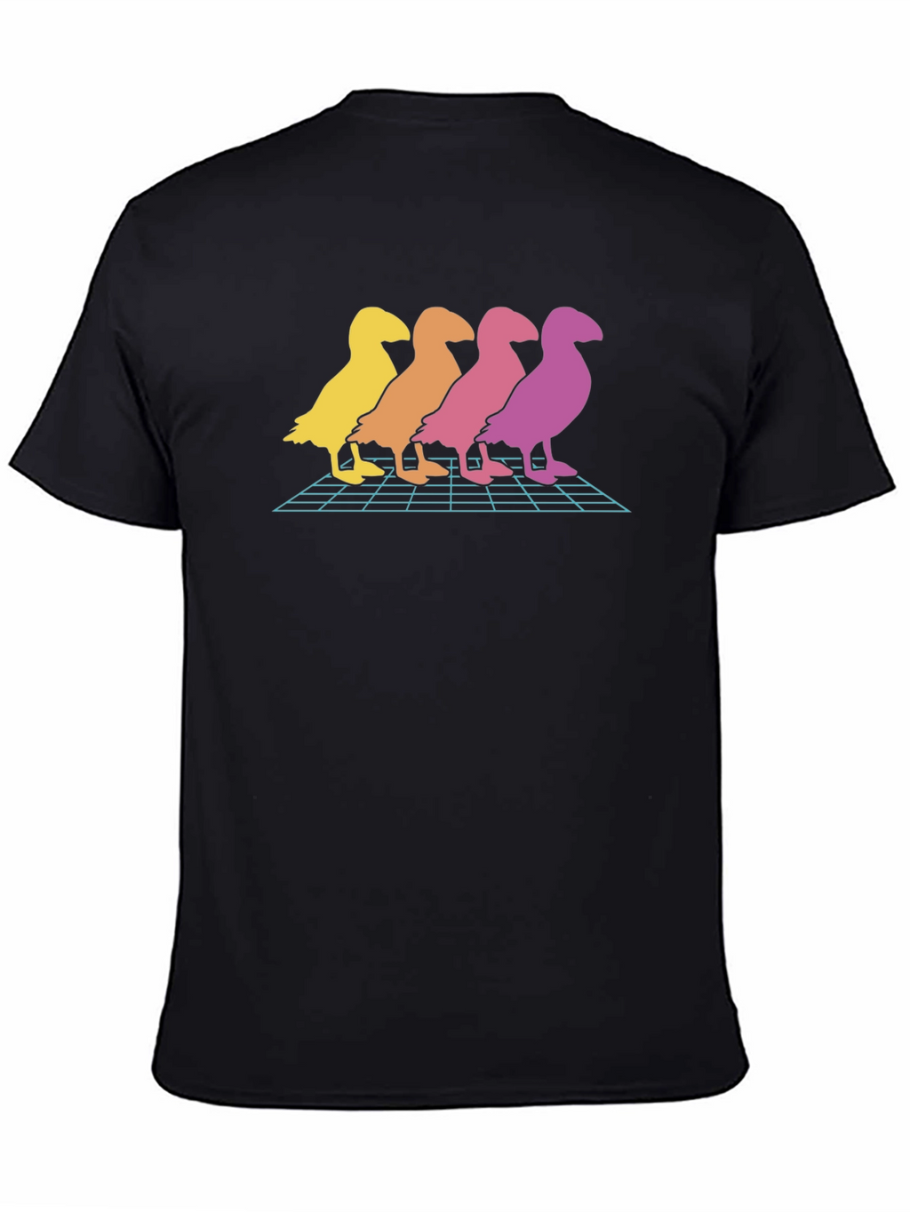 Retro Duck T-Shirt - Gradient Bird Graphic