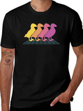 Retro Duck T-Shirt - Gradient Bird Graphic
