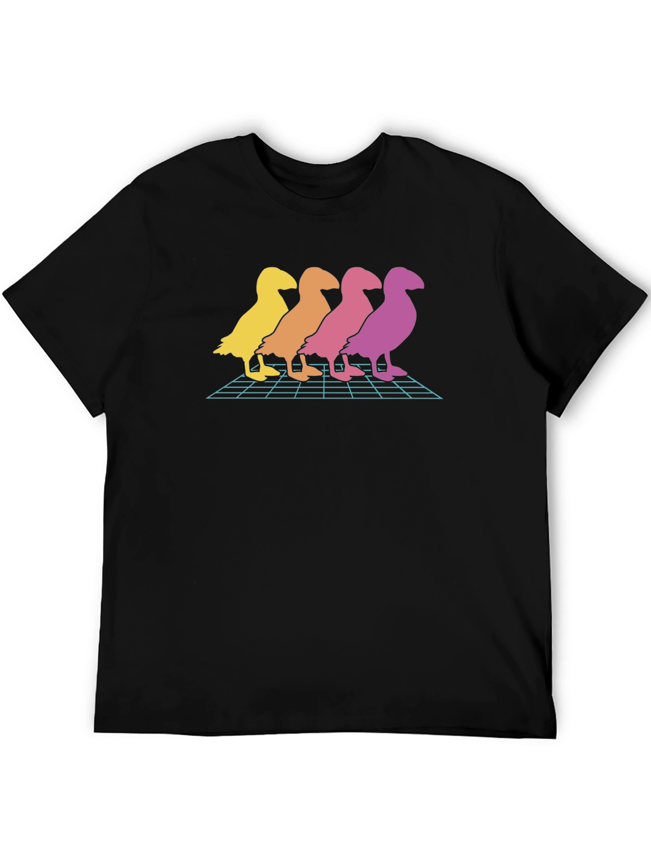 Retro Duck T-Shirt - Gradient Bird Graphic