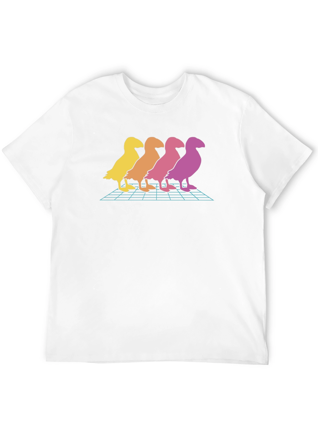 Retro Duck T-Shirt - Gradient Bird Graphic