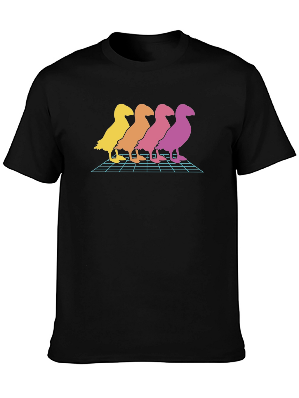 Retro Duck T-Shirt - Gradient Bird Graphic