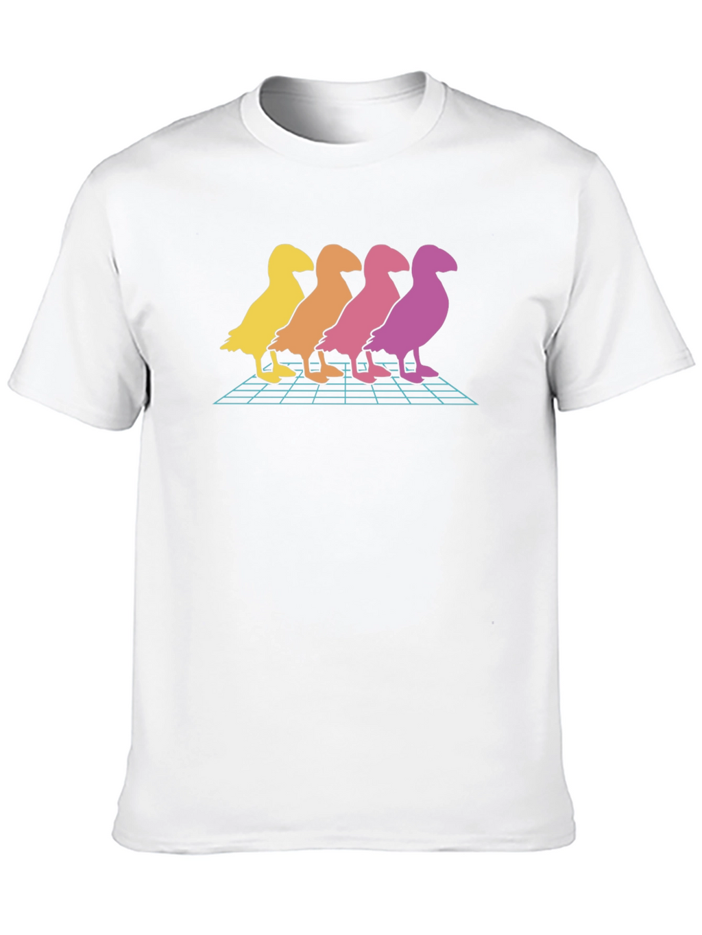 Retro Duck T-Shirt - Gradient Bird Graphic