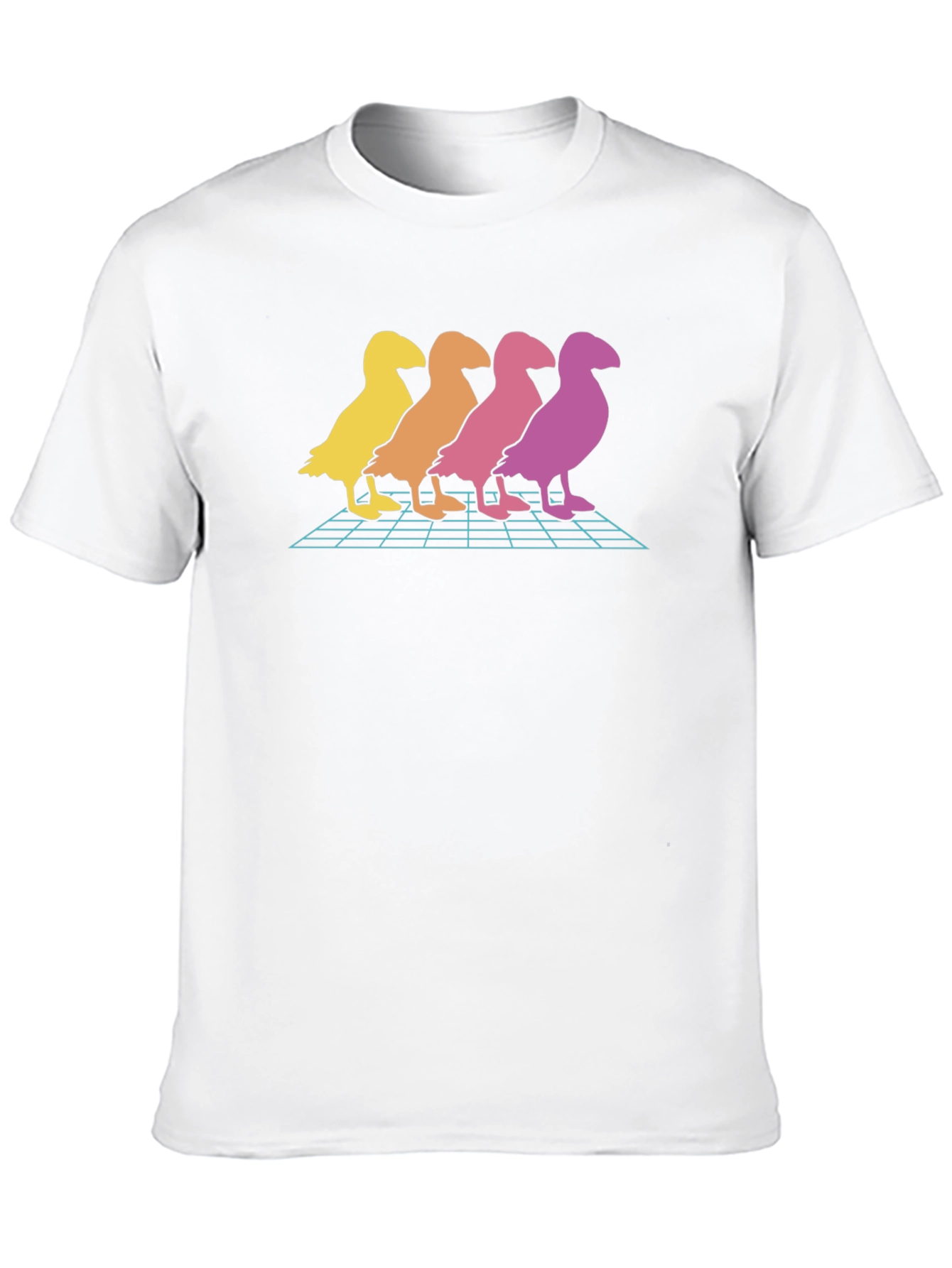 Retro Duck T-Shirt - Gradient Bird Graphic