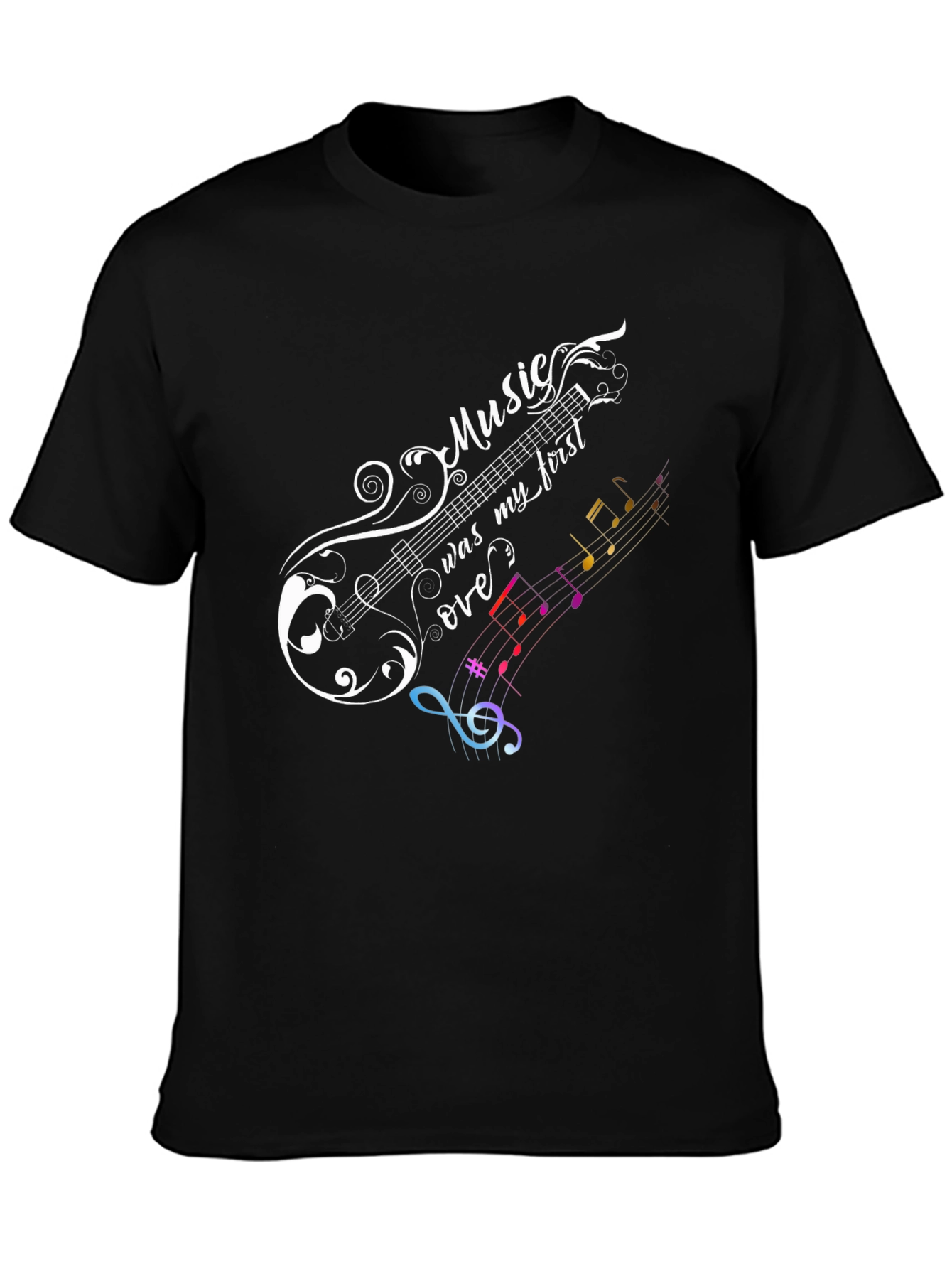 Music Lover Graphic Tee - Black Cotton T-Shirt