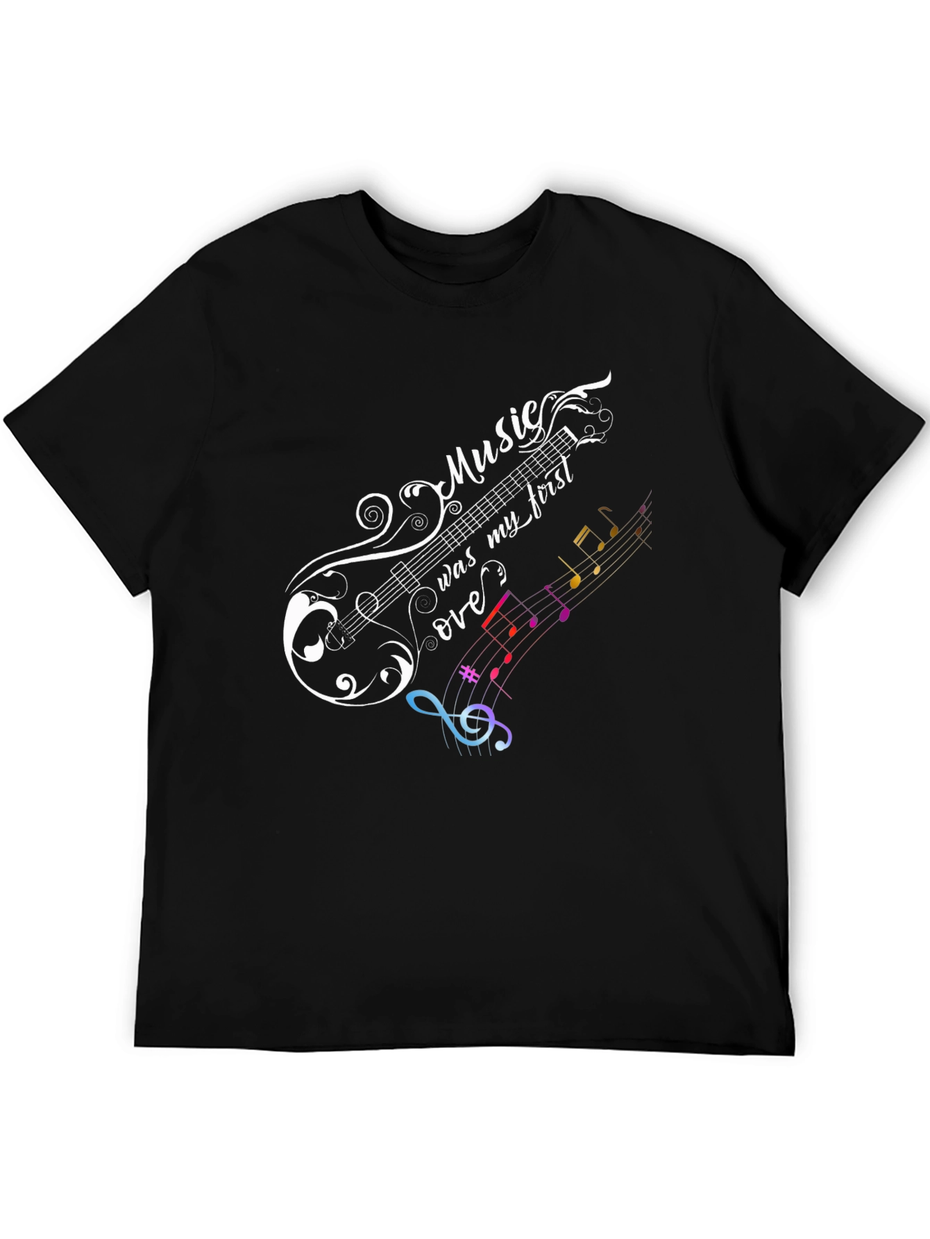 Music Lover Graphic Tee - Black Cotton T-Shirt