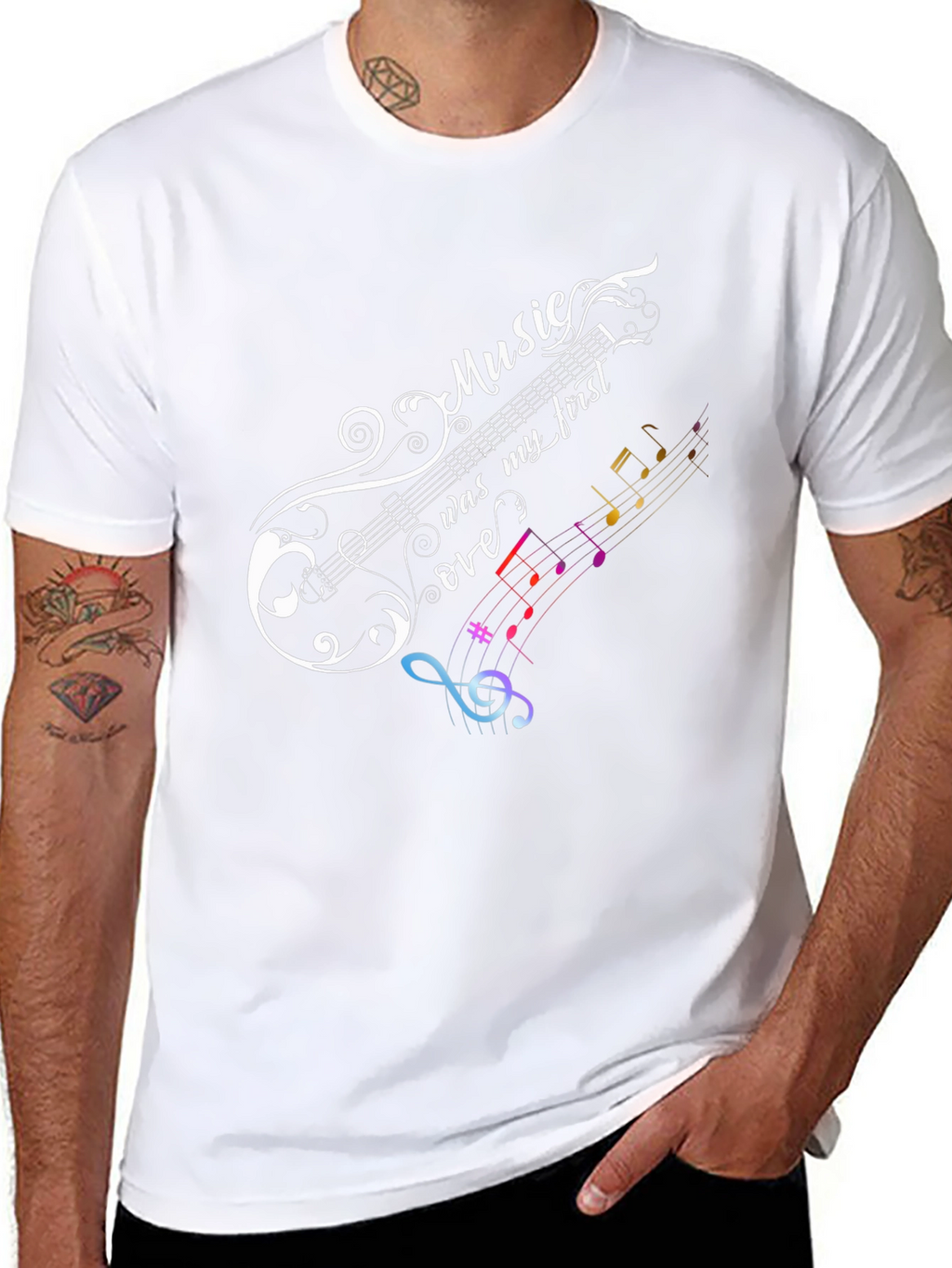 Music Lover Graphic Tee - Black Cotton T-Shirt