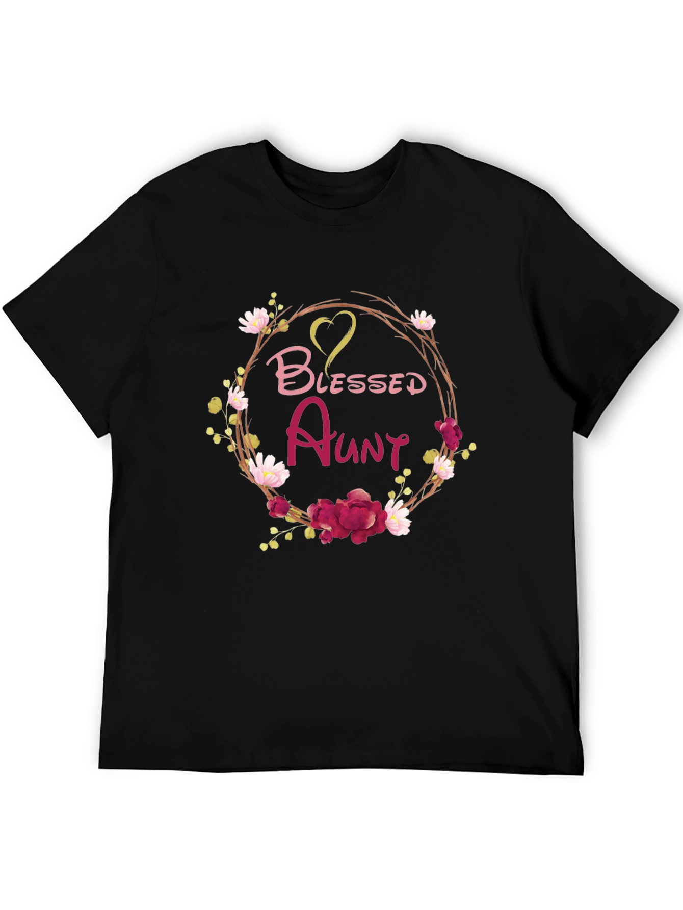 Blessed Aunt Floral Wreath T-Shirt