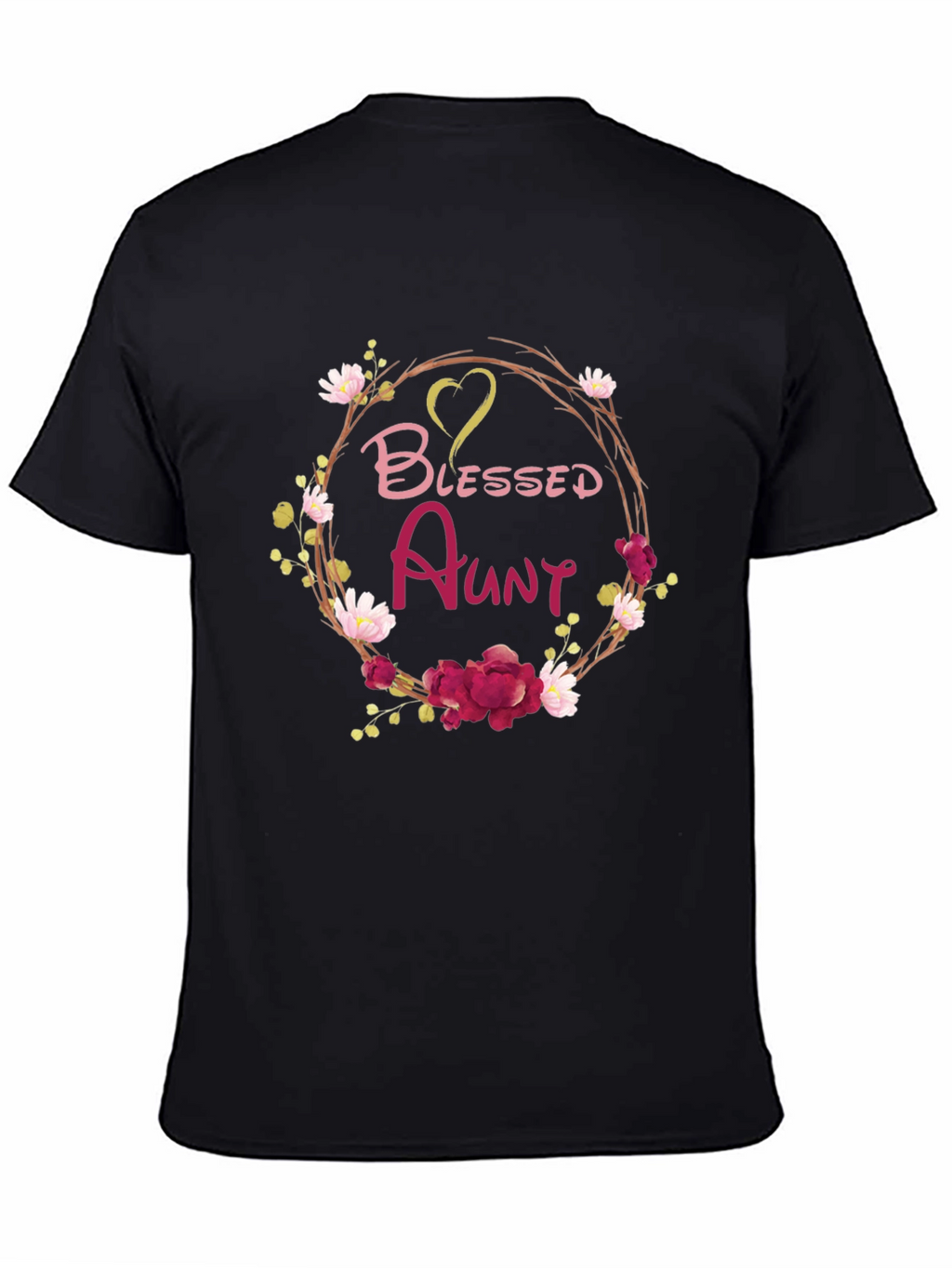 Blessed Aunt Floral Wreath T-Shirt