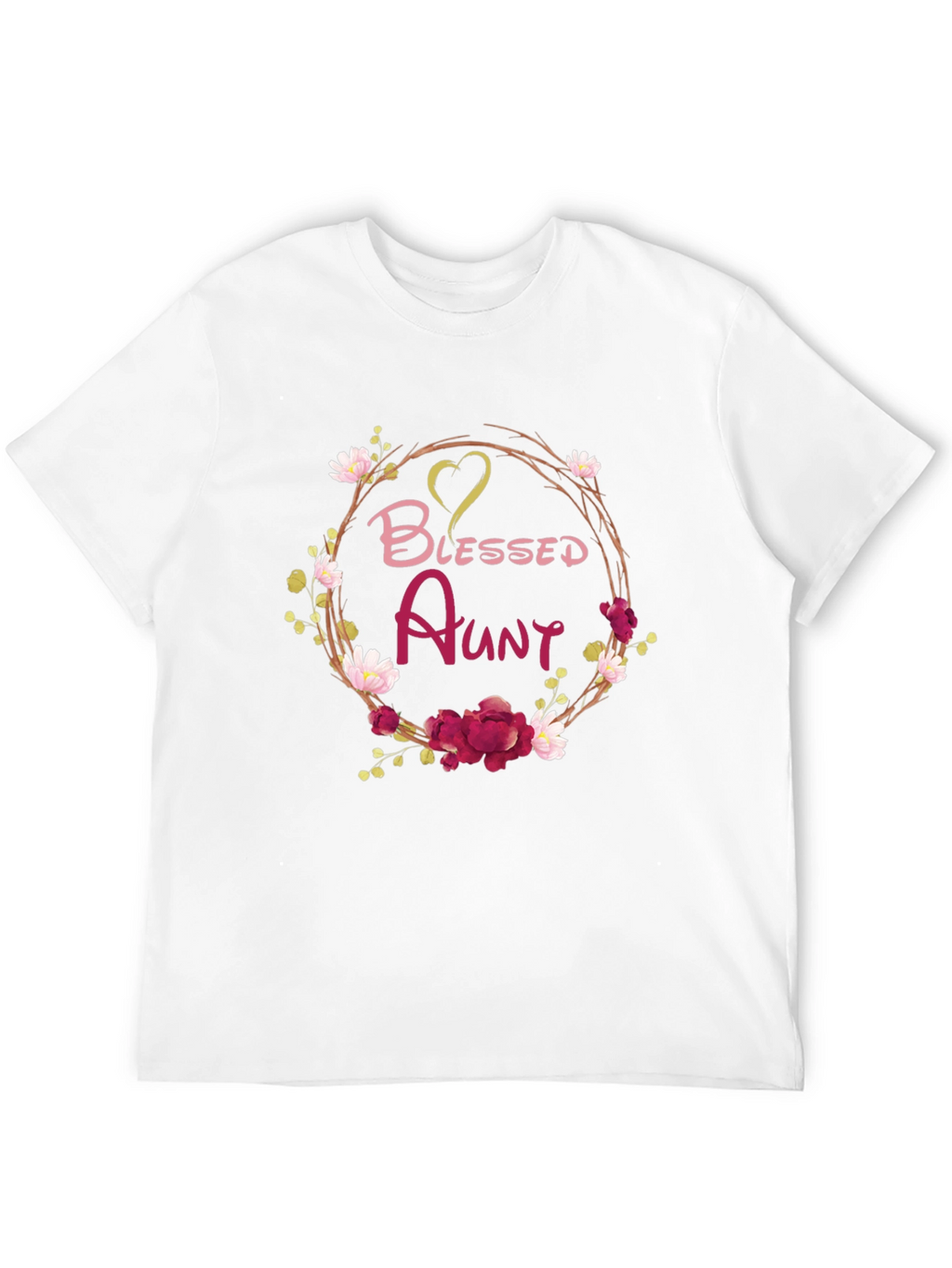 Blessed Aunt Floral Wreath T-Shirt