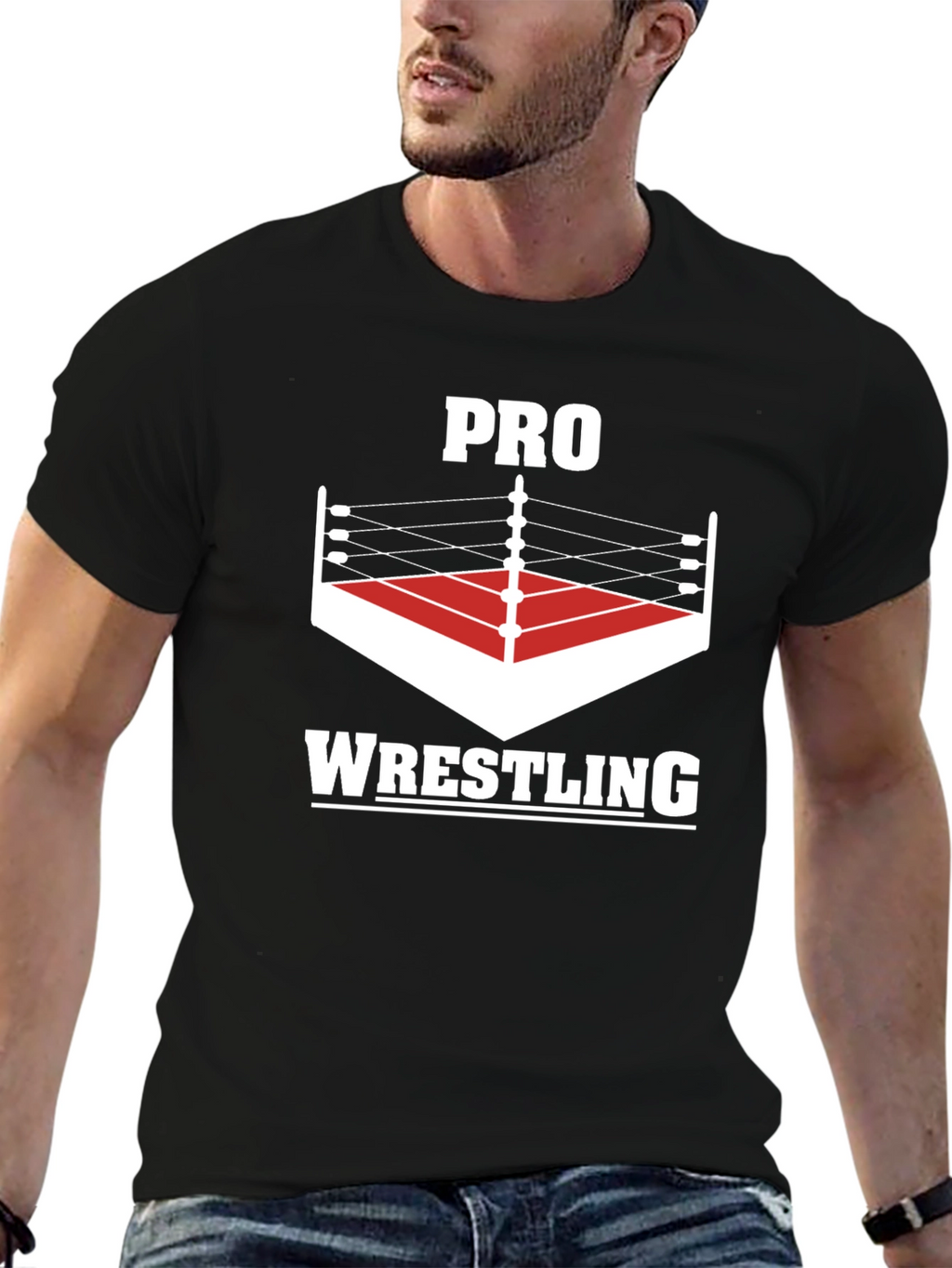 Pro Wrestling Graphic Tee - Black