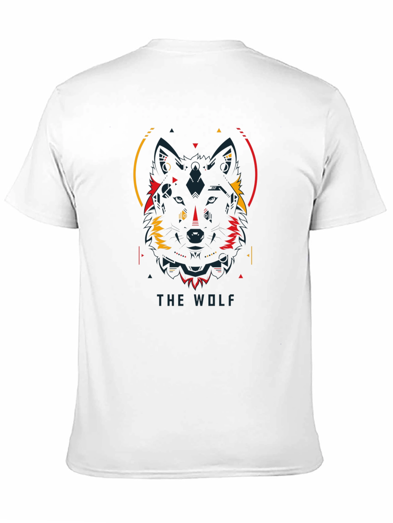Geometric Wolf Graphic Tee - Modern Black T-Shirt