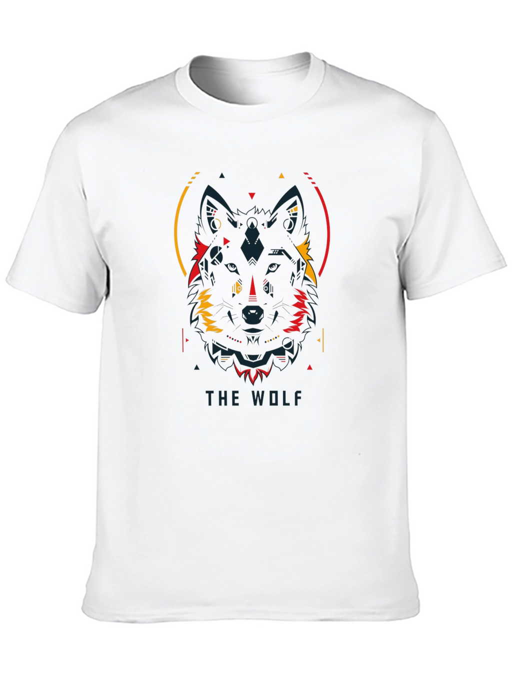 Geometric Wolf Graphic Tee - Modern Black T-Shirt
