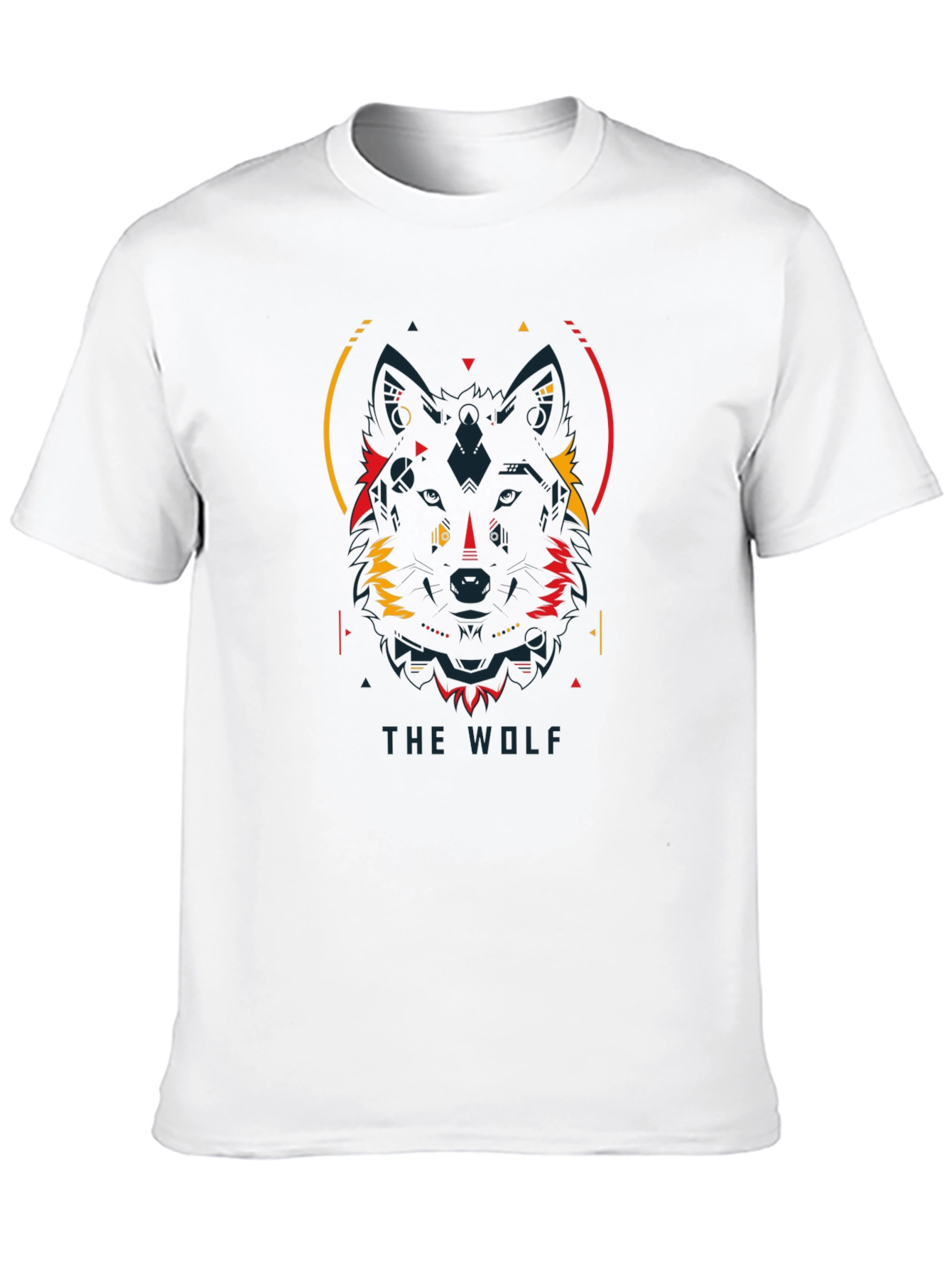 Geometric Wolf Graphic Tee - Modern Black T-Shirt