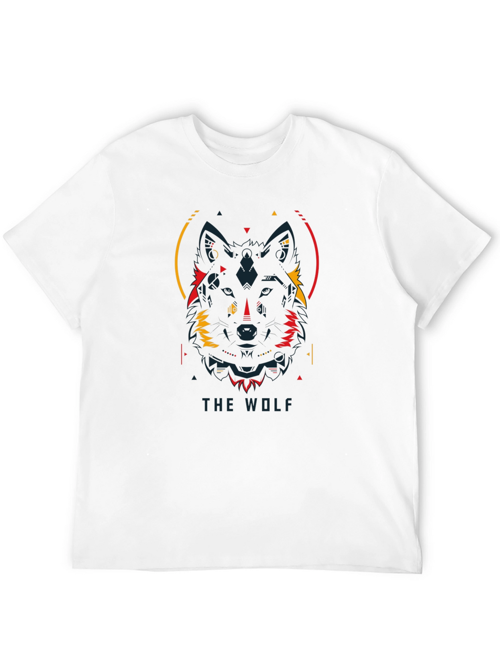Geometric Wolf Graphic Tee - Modern Black T-Shirt