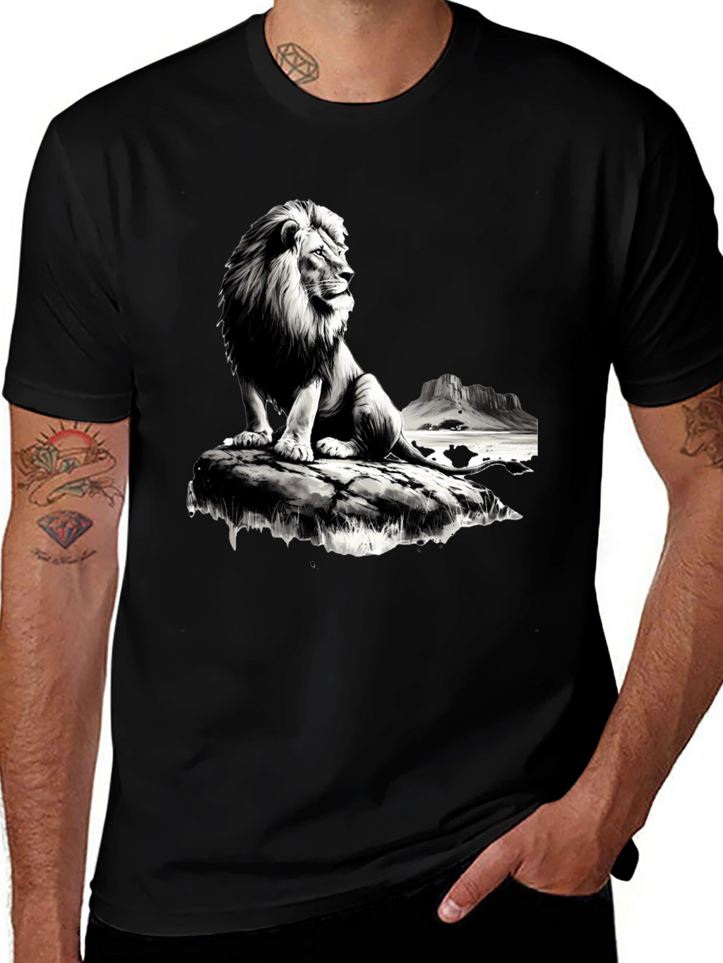 Lion King Mens Graphic Tee - Black