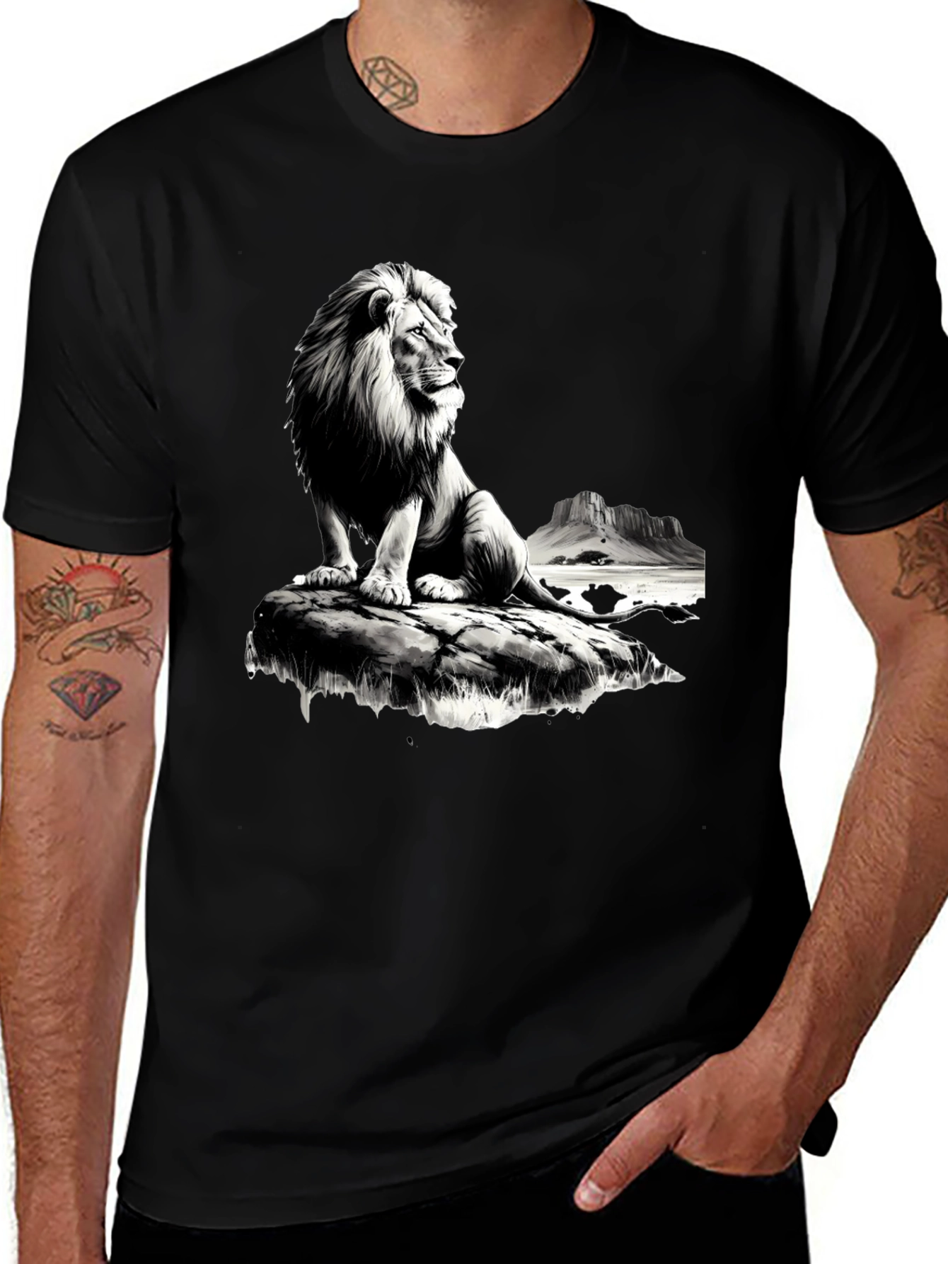 Lion King Mens Graphic Tee - Black