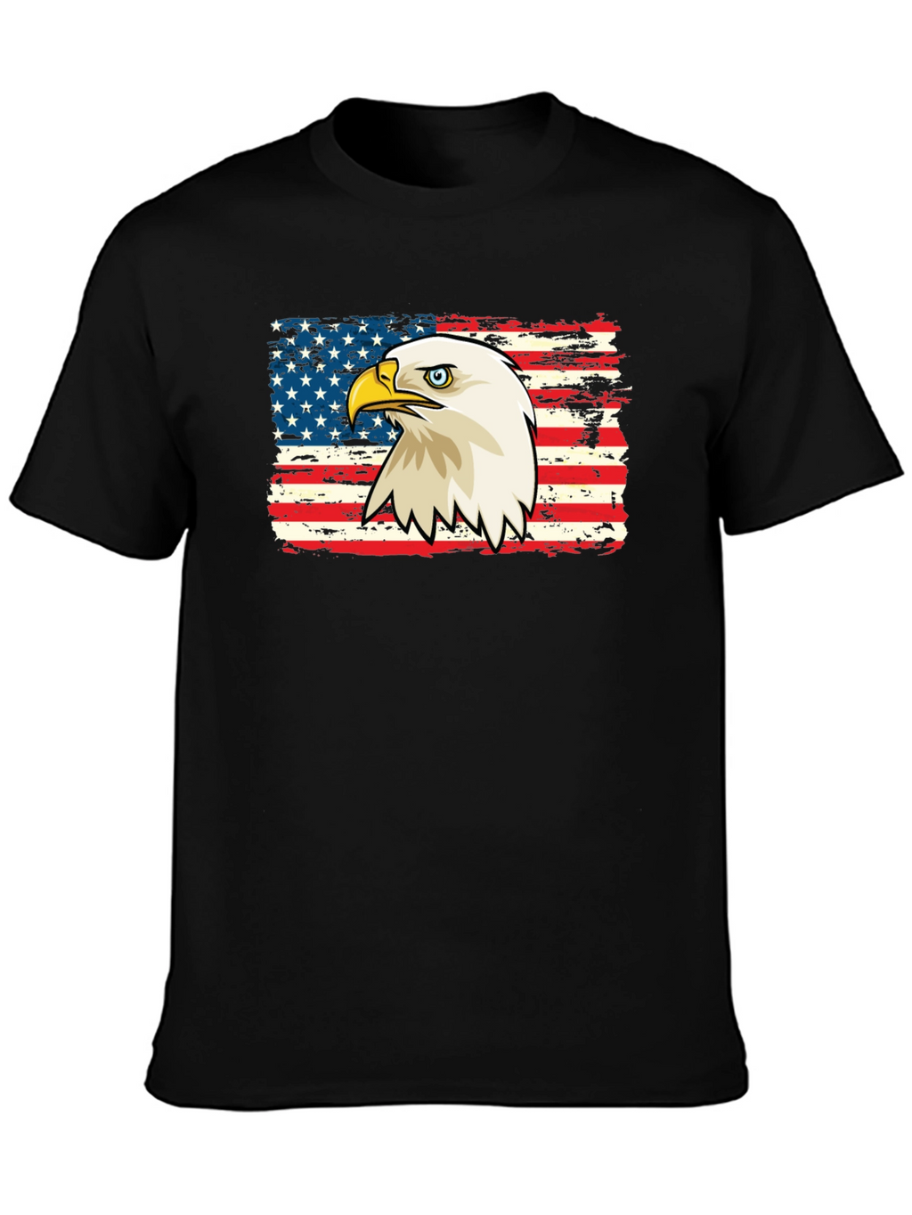 Bald Eagle American Flag Graphic T-Shirt