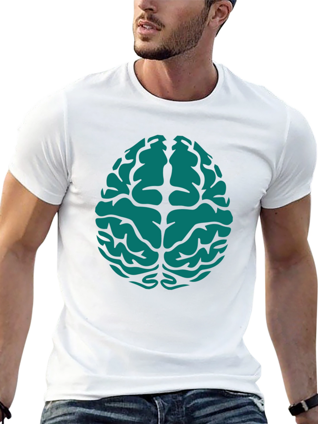 Brain Graphic Tee - Black Cotton Blend