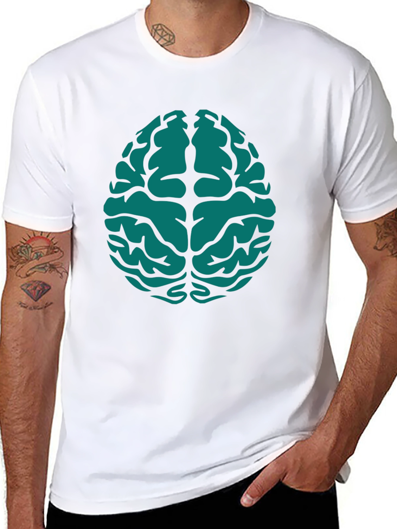 Brain Graphic Tee - Black Cotton Blend