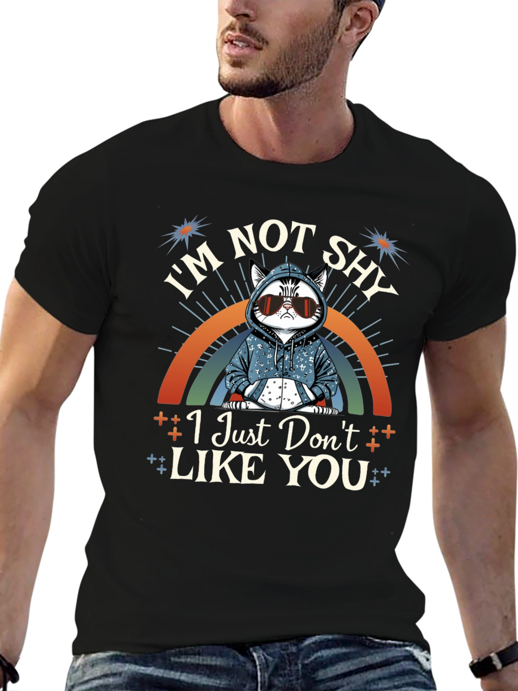 Im Not Shy Cat T-Shirt - Funny Sarcastic Tee