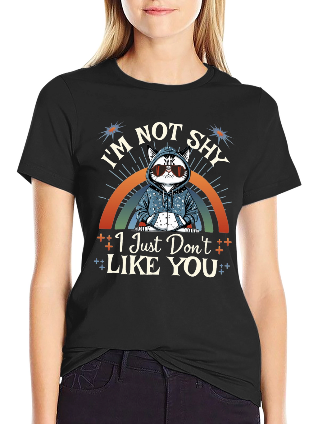Im Not Shy Cat T-Shirt - Funny Sarcastic Tee