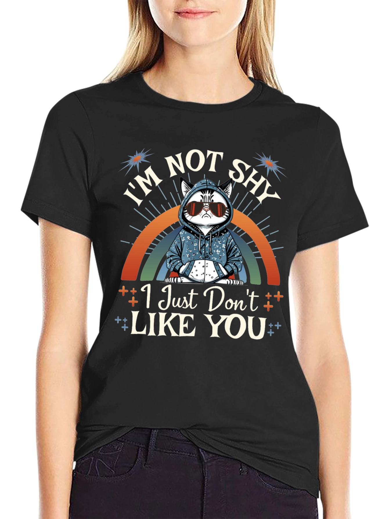 Im Not Shy Cat T-Shirt - Funny Sarcastic Tee