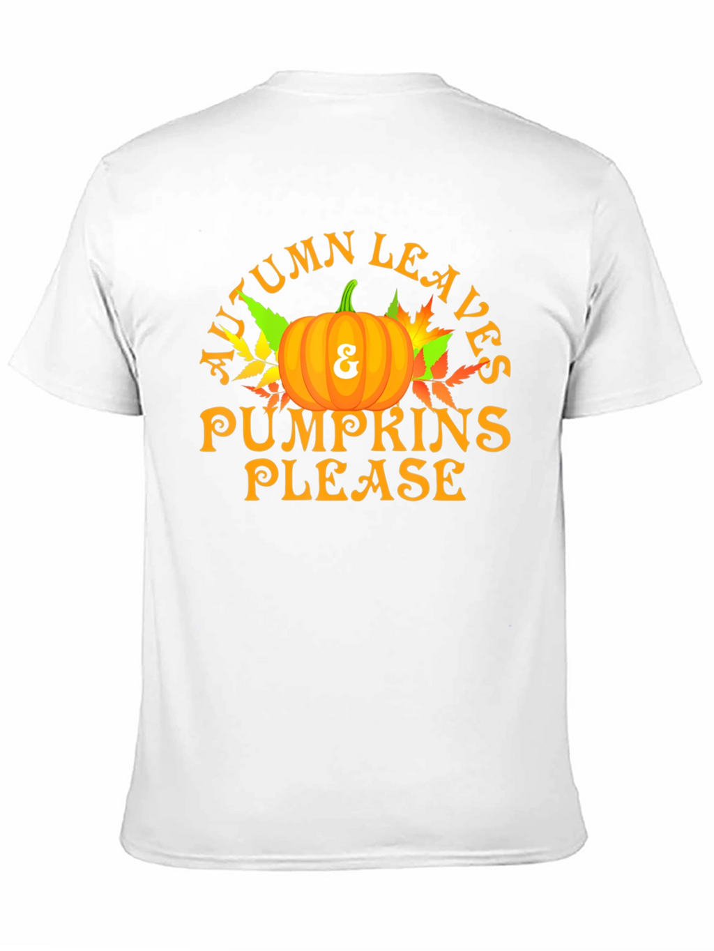 Autumn Leaves & Pumpkins Please Graphic T-Shirt