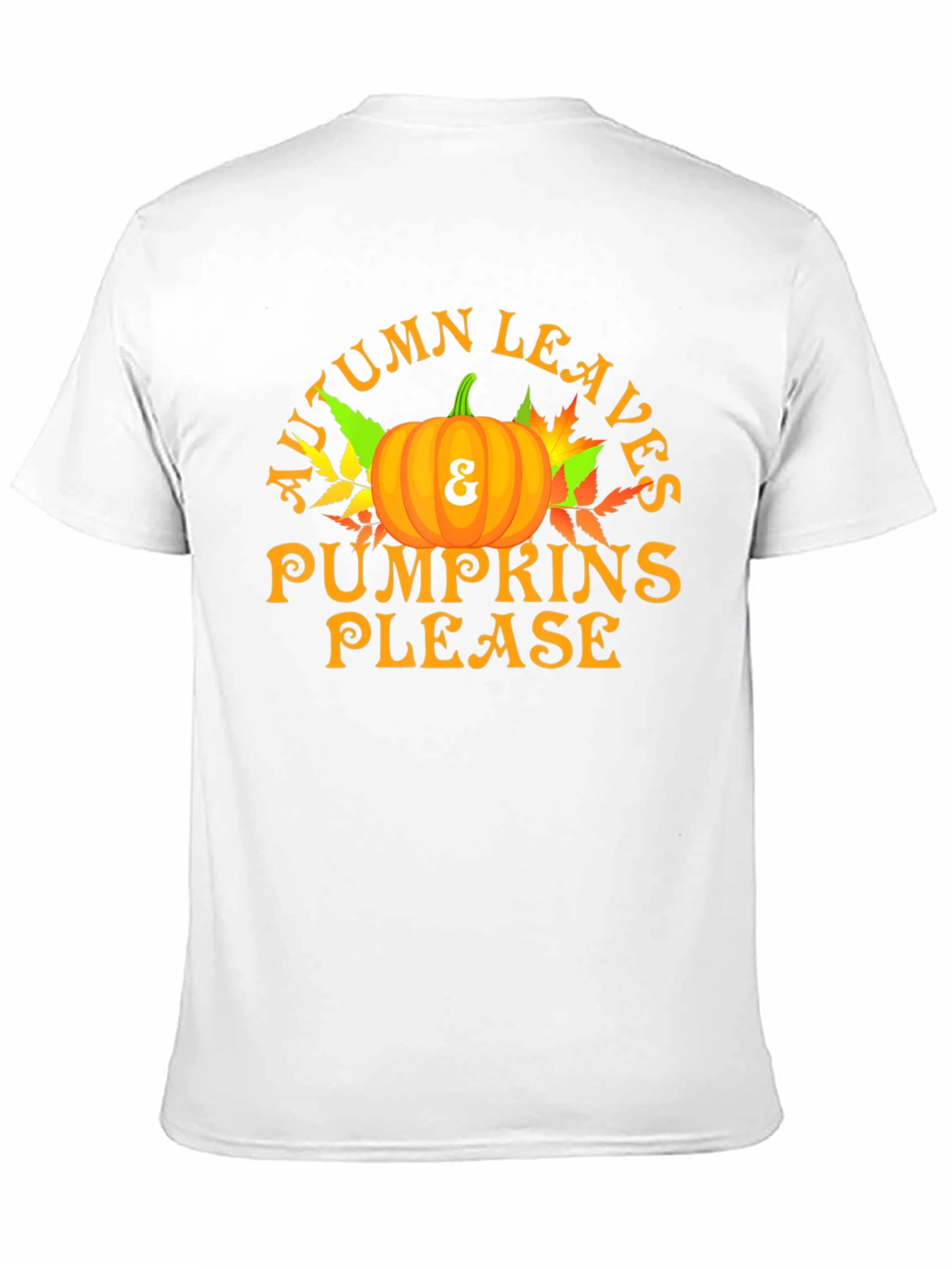 Autumn Leaves & Pumpkins Please Graphic T-Shirt