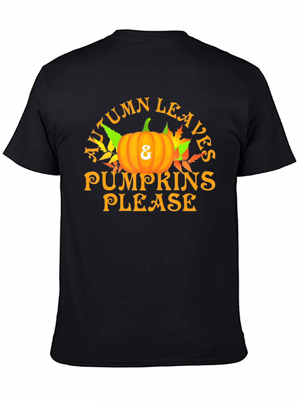 Autumn Leaves & Pumpkins Please Graphic T-Shirt
