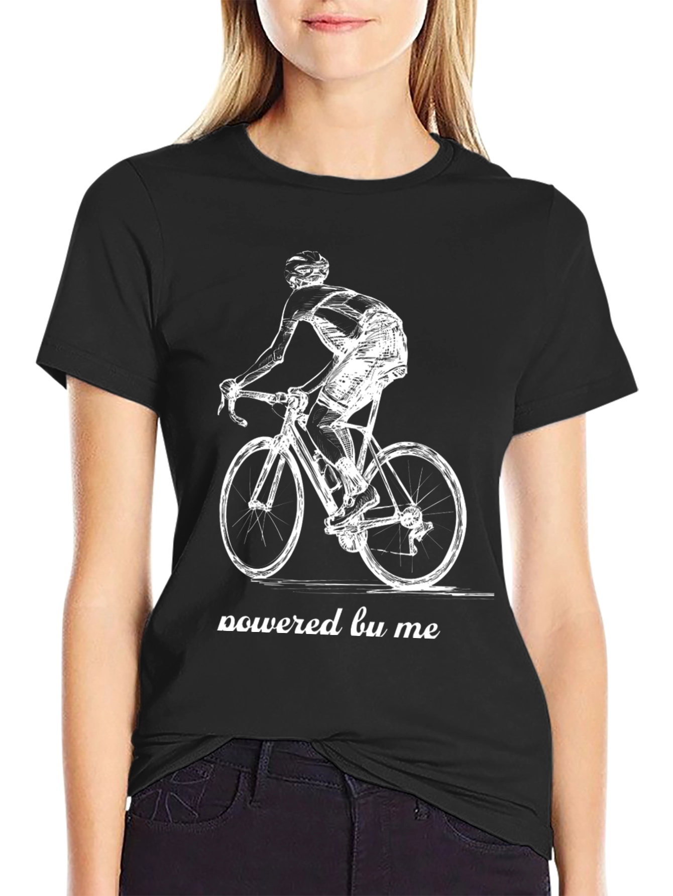 Powered By Me Cyclist Graphic Tee - Black