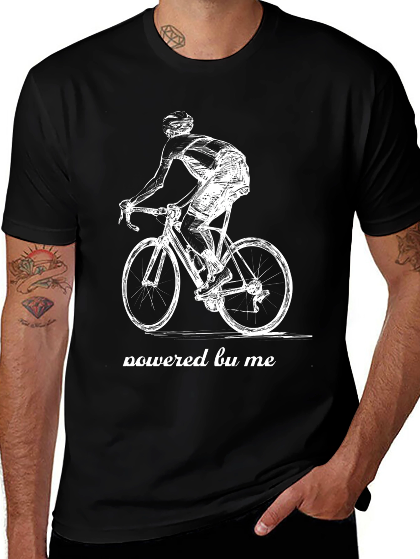 Powered By Me Cyclist Graphic Tee - Black