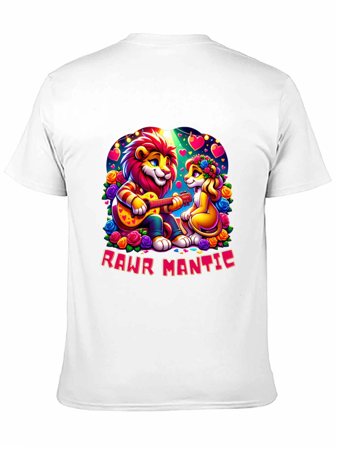 Rawr Mantic Lion Couple Graphic Tee