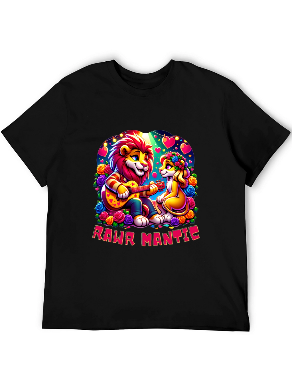 Rawr Mantic Lion Couple Graphic Tee
