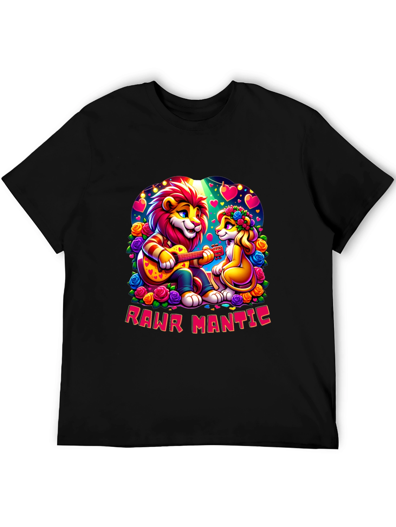 Rawr Mantic Lion Couple Graphic Tee